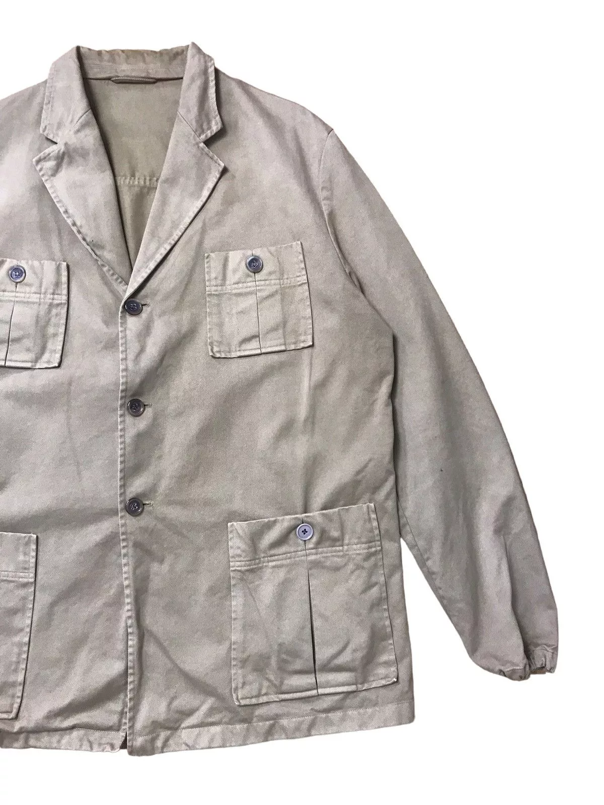 Jil Sander Denim Jackets Jil Sander × Raf Simons Jil Sander Chambray 4 Pocket Lapel Work Jacket Brown Vintage
