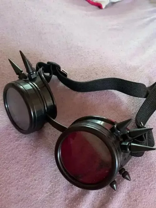 Electric Visual Glasses Electric Visual × Japanese Brand Black Welding Round Rivet Spiked Goggle Streetwear