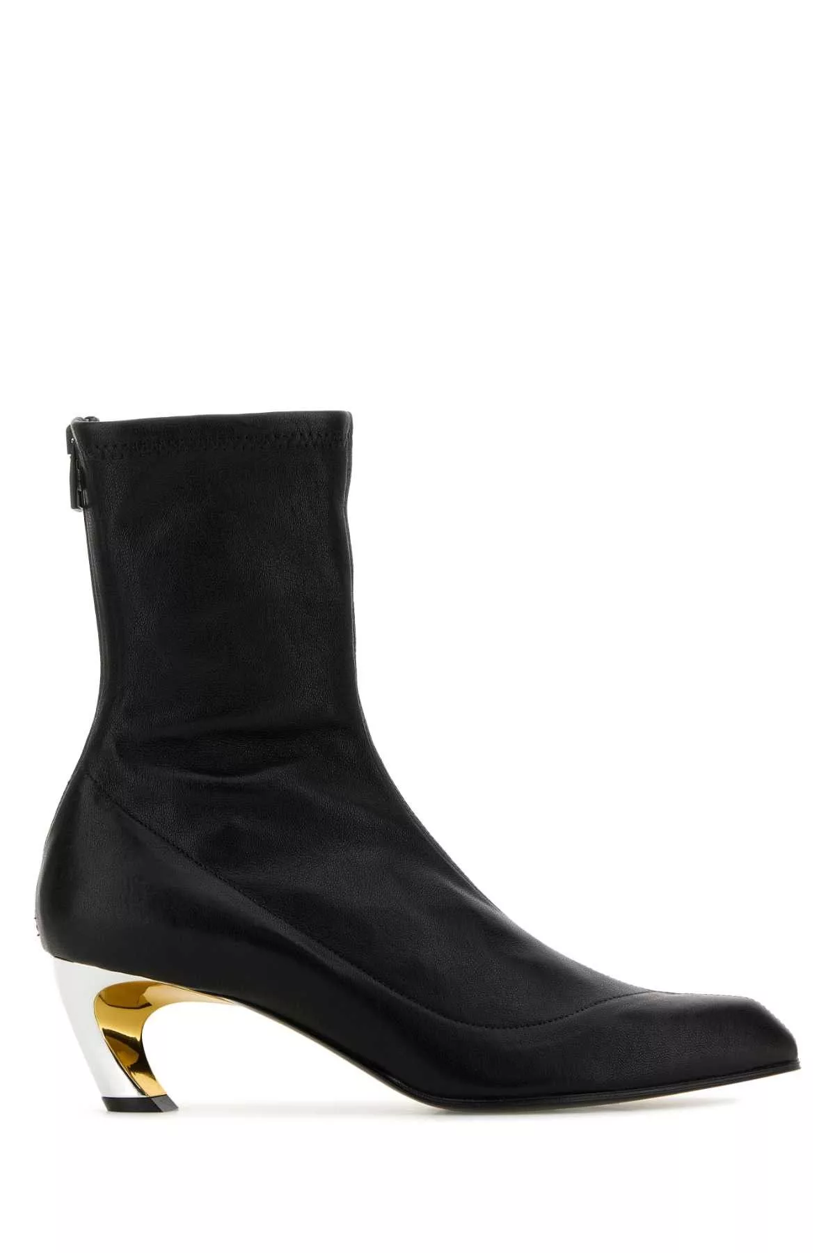 Alexander McQueen Boots Alexander McQueen Black Leather Armadillo Ankle Boots Multi
