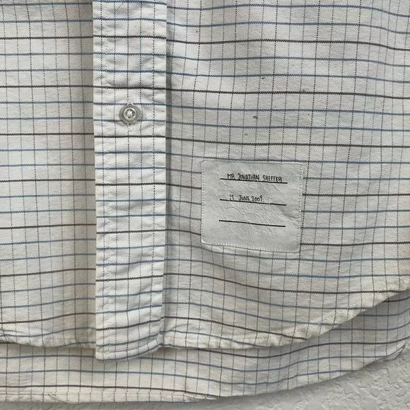 Thom Browne Shirts Button Ups Thom Browne Thom Brown Poplin Cotton 2009 Gridded Frayed Sleeveless Men' White