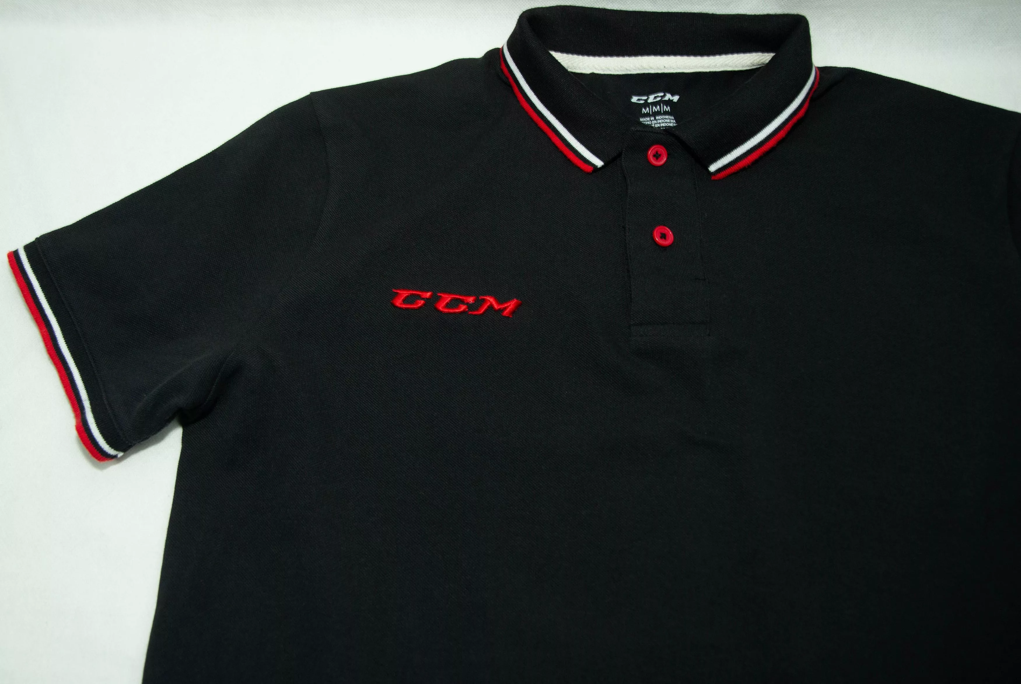 Ccm Polos MENS CCM POLO TOP COTTON POLYESTER SIZE M VGC Black