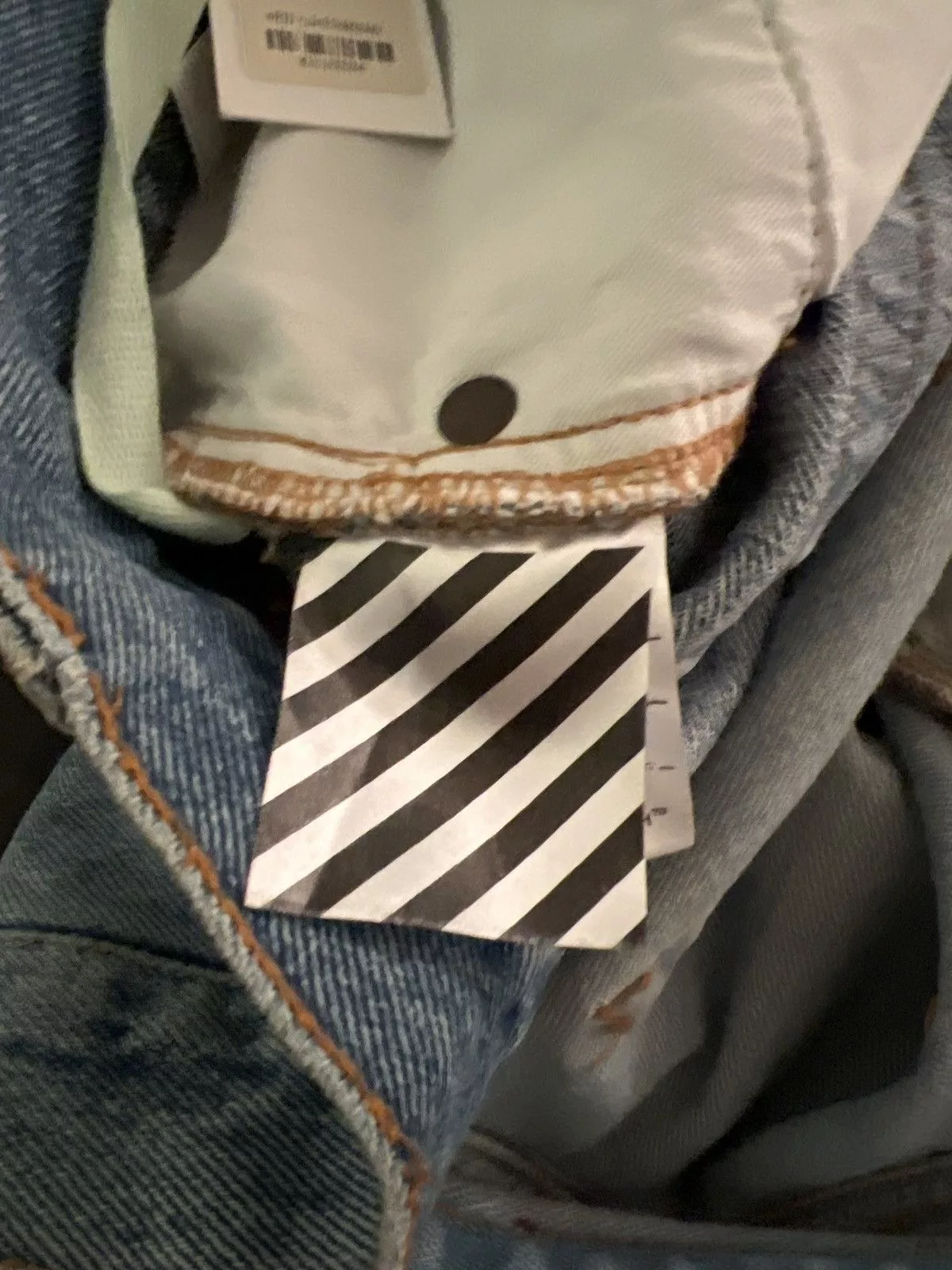 Off-White Jeans OFF-WHITE Two Tone Mod.Split Split Baggy 5 Pocket Jeans Blue