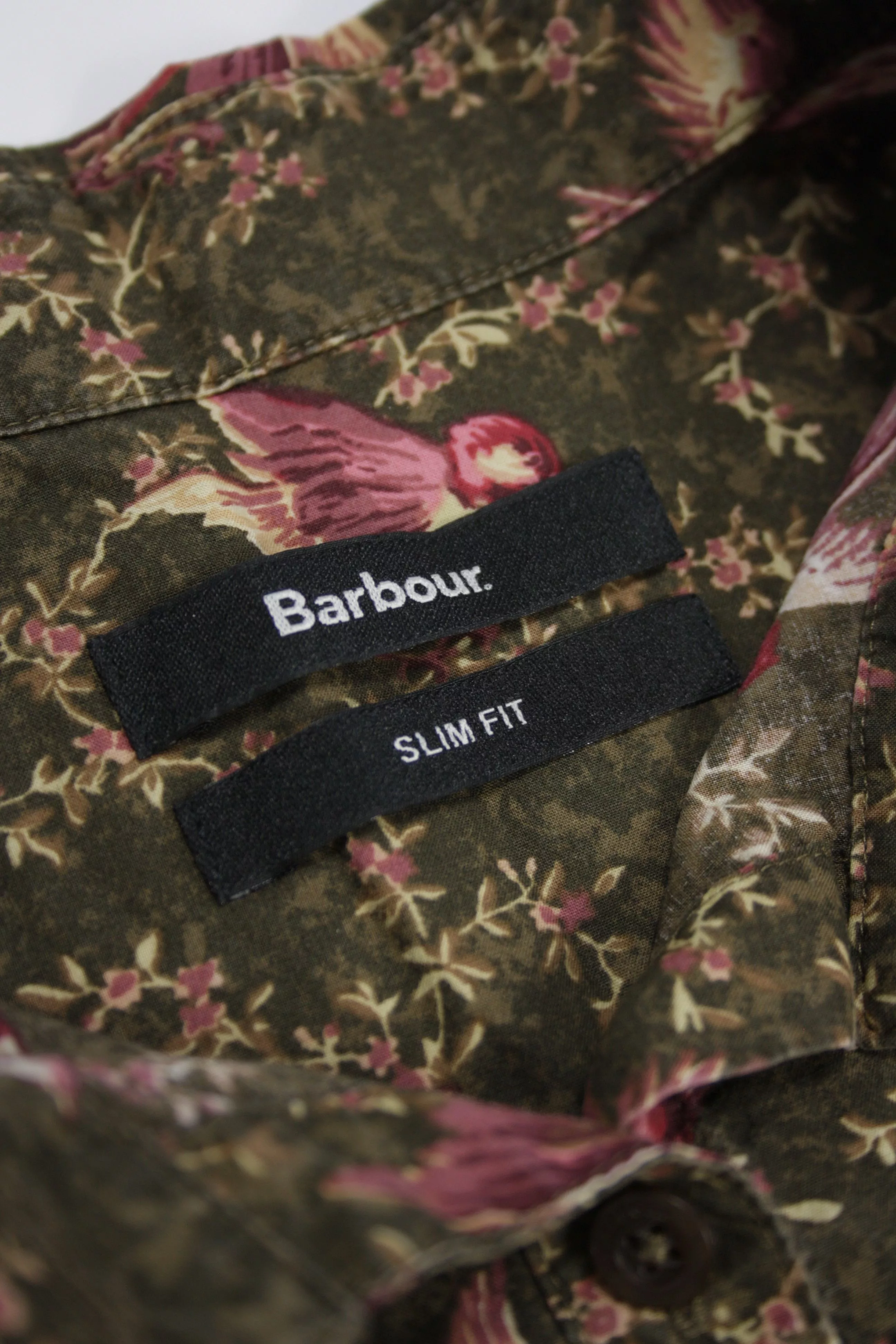 Barbour Button Ups Barbour Bantam Birds Printed Slim Fit LS Shirt Green