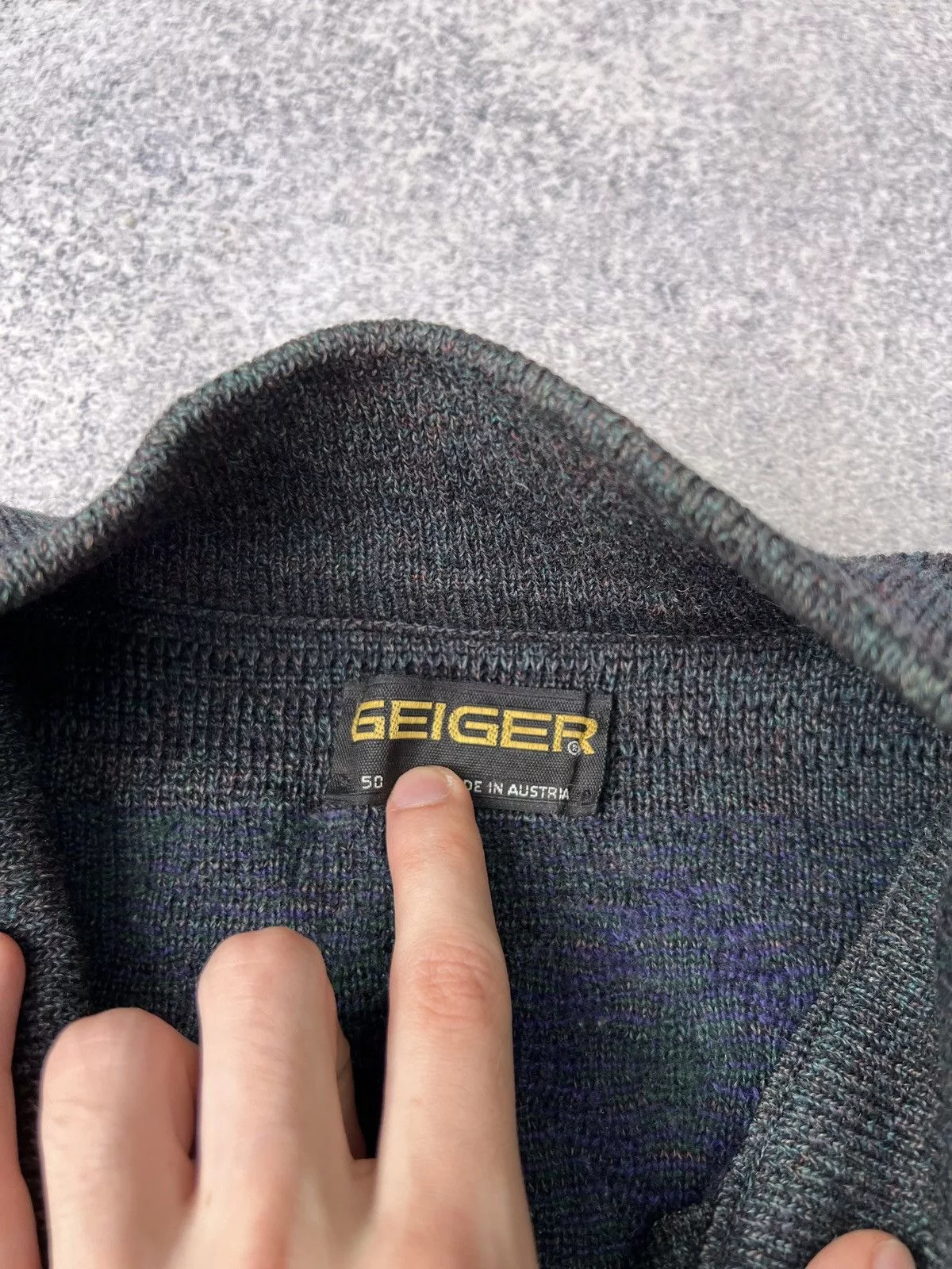 Designer Denim Jackets Designer × Vintage Vintage Geiger Austrian 100% Boiled Wool Cardigan Jacket Multi