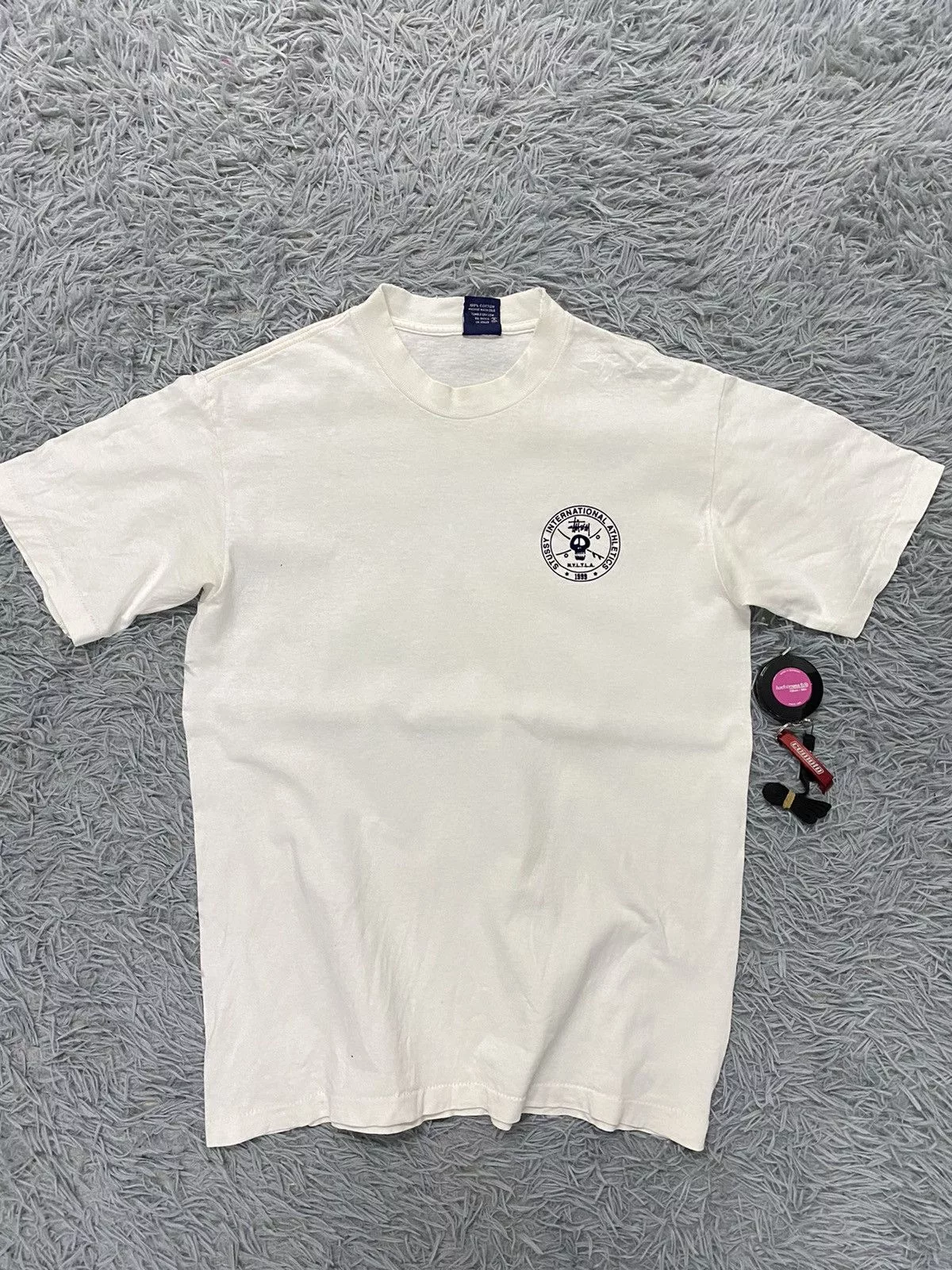 Stussy Short Sleeve T Shirts Stussy × Vintage Stussy Athletic Vintage 90s White Streetwear