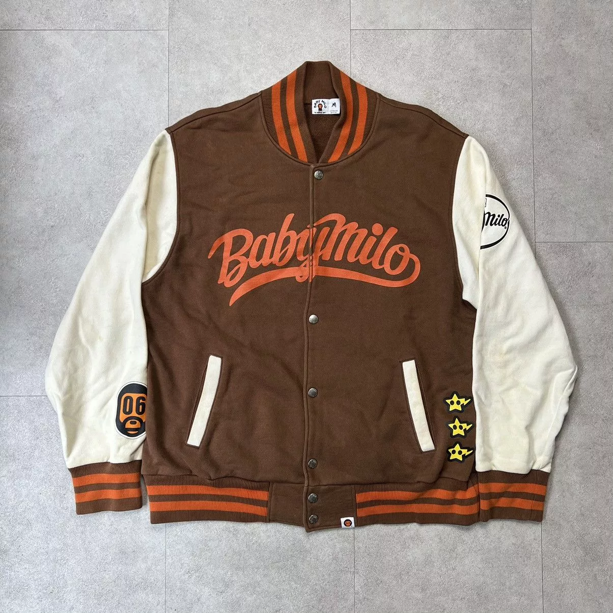 Bape Bombers Baby Milo Bape Star Virsity Jacket Brown