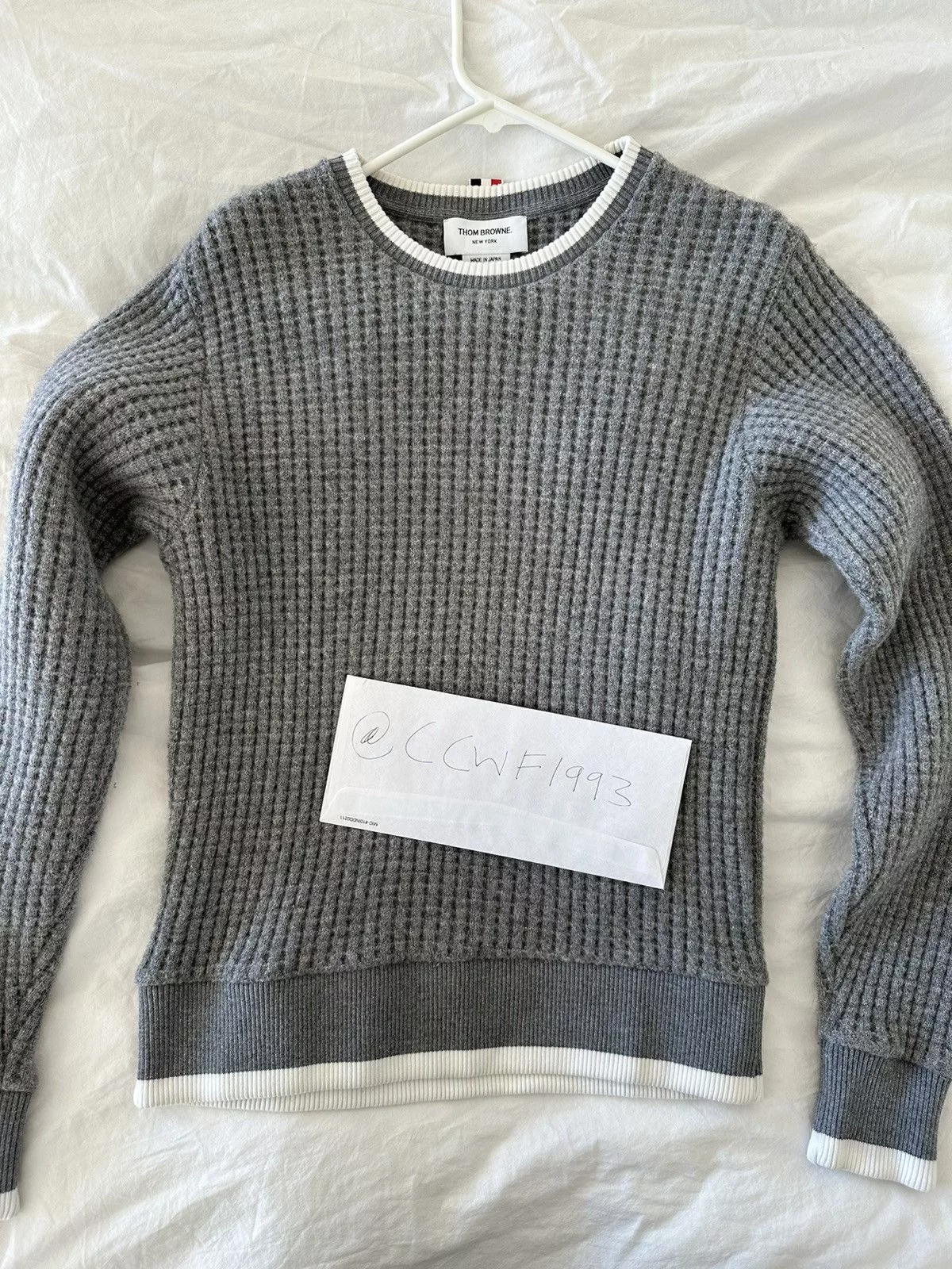 Thom Browne Sweaters Knitwear Thom Browne RELAXED CHUNKY WAFFLE SWEATSHIRT Gray