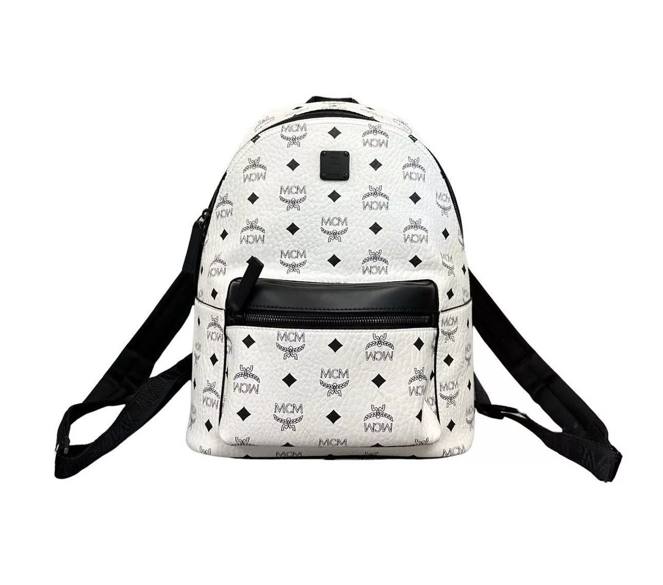 MCM Backpacks Authentic MCM Small Stark Backpack White
