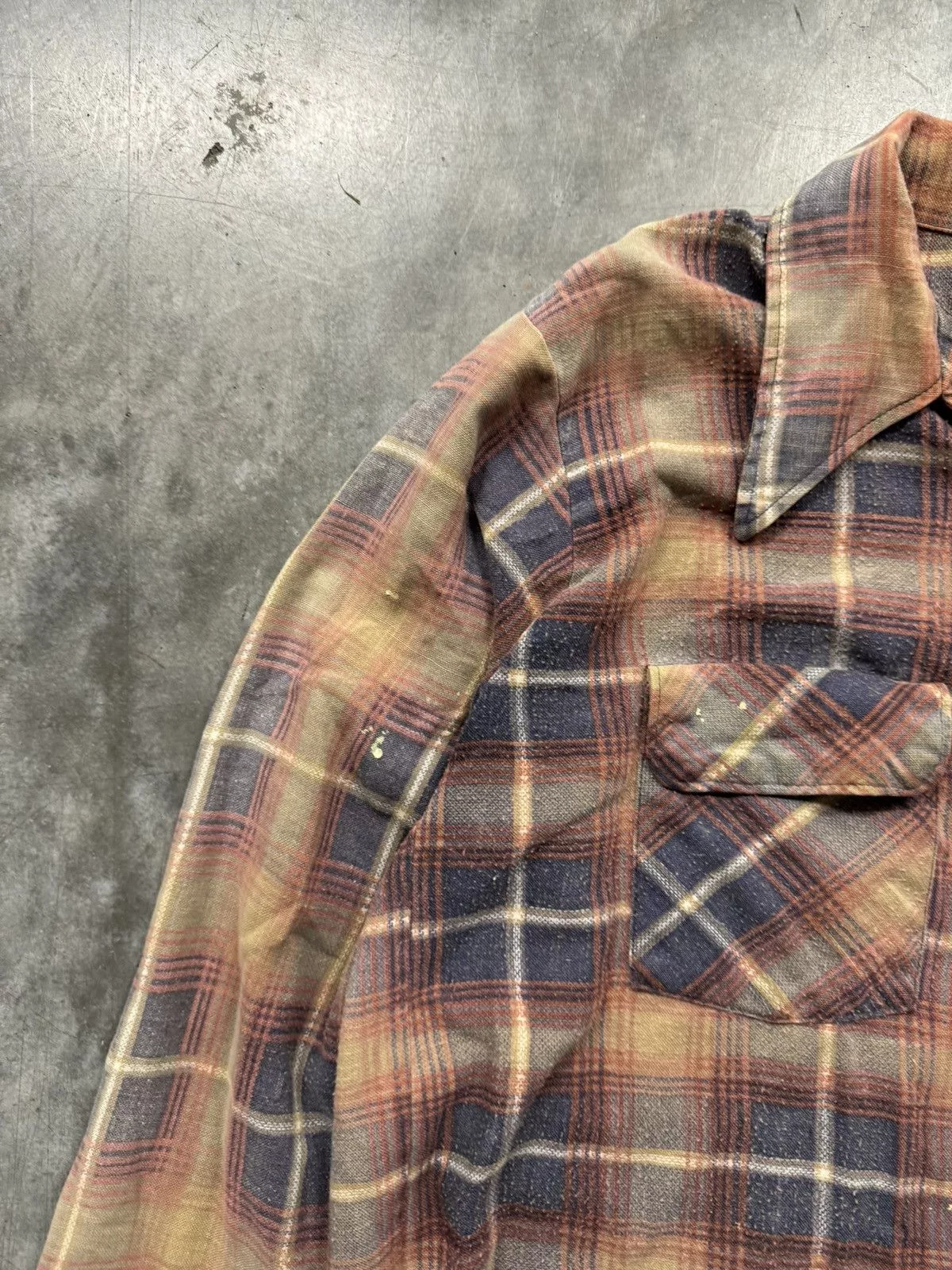 Vintage Shirts Button Ups Vintage 70s Plaid Flannel Blue