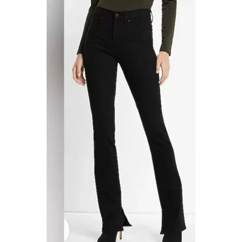 Express Jeans Express Black Wash Stretch Skyscraper Mid Rise - 16L