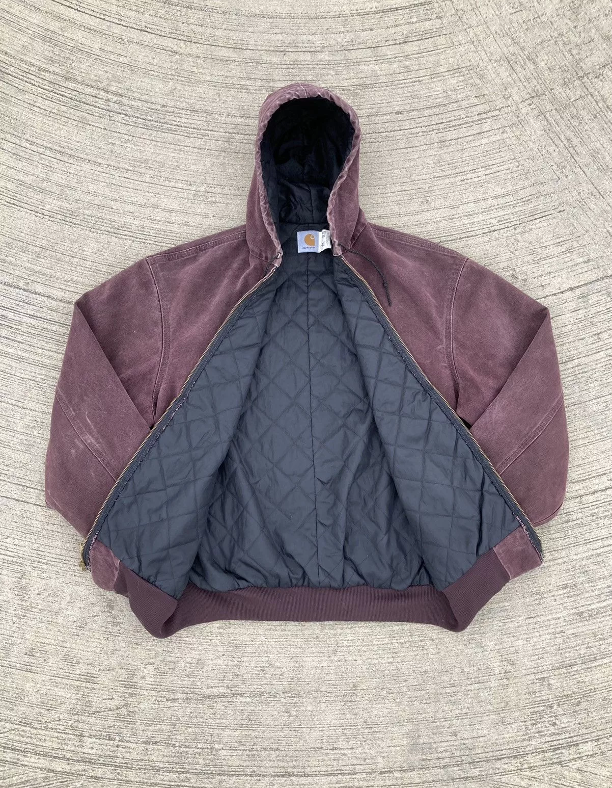 Carhartt Light Jackets Carhartt × Vintage Burgandy Active Jacket Purple Carhartt Hooded Jacket J06 BRG Streetwear