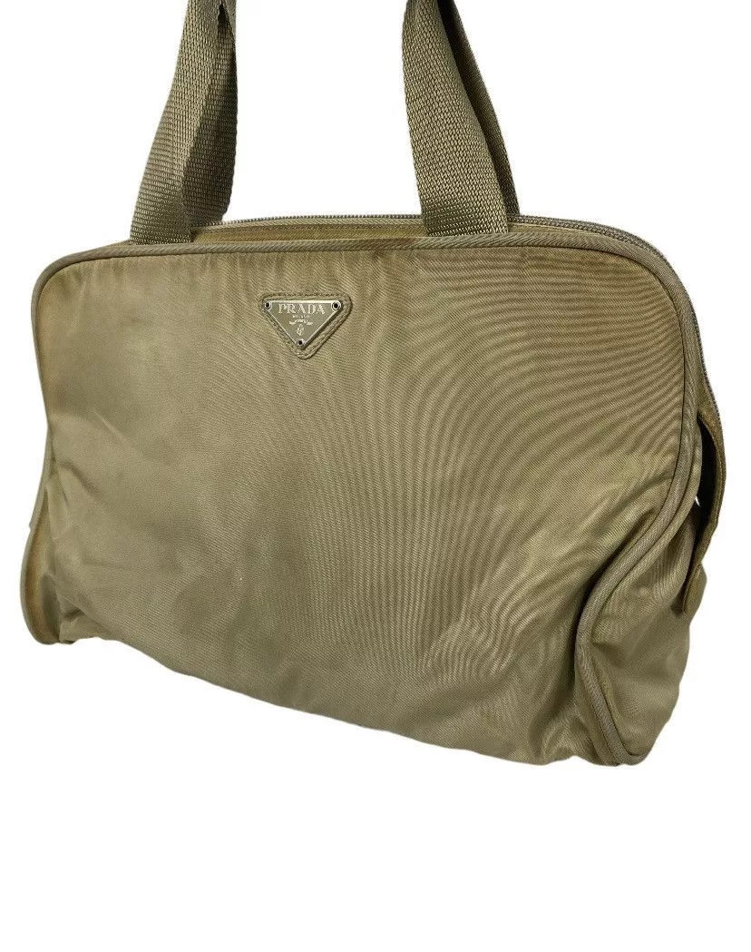 Prada Shoulder Bags Prada Tessuto Nylon Shoulder Bag Green