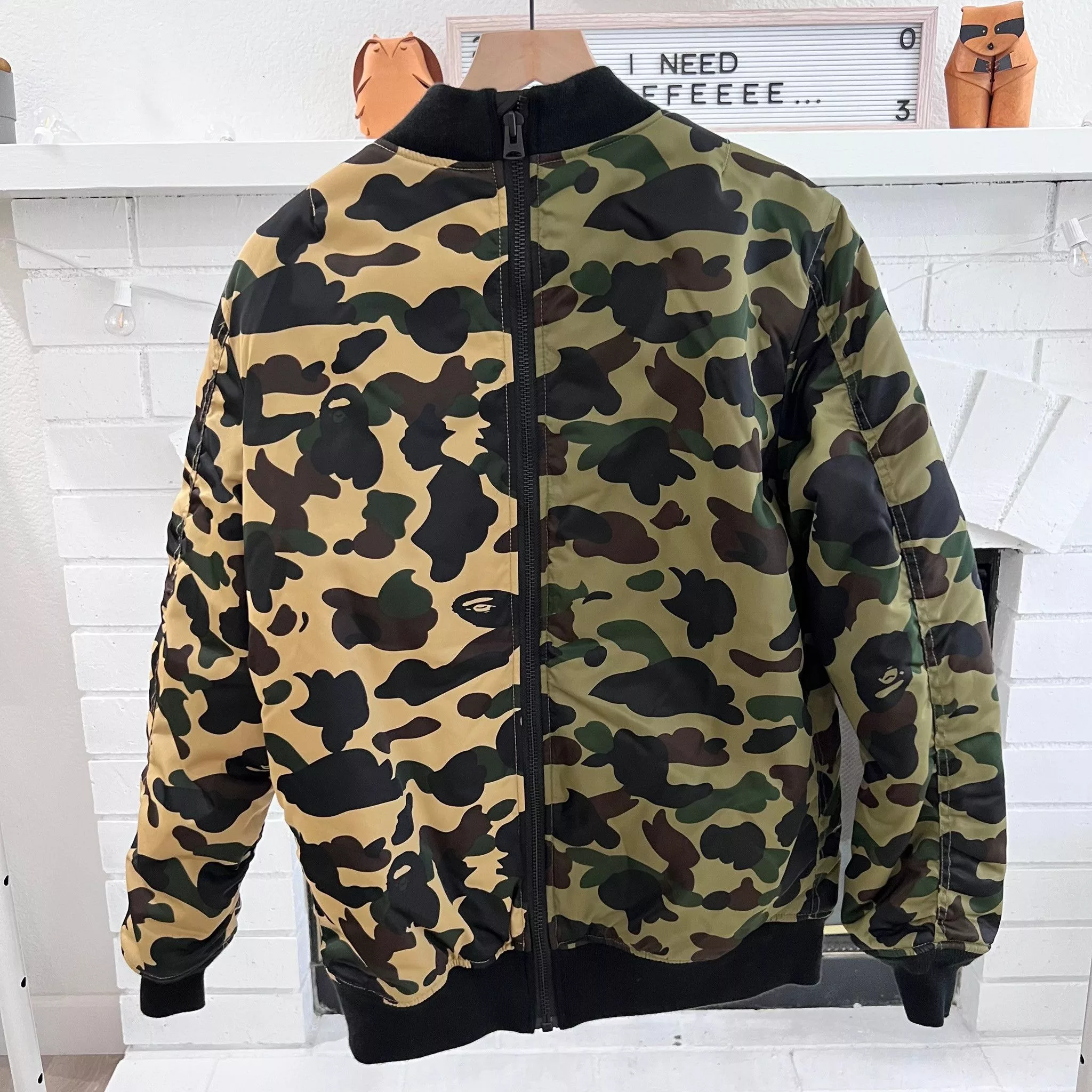 Bape Bombers BAPE 1st Camo Half MA-1 Split Bomber Jacket Multi