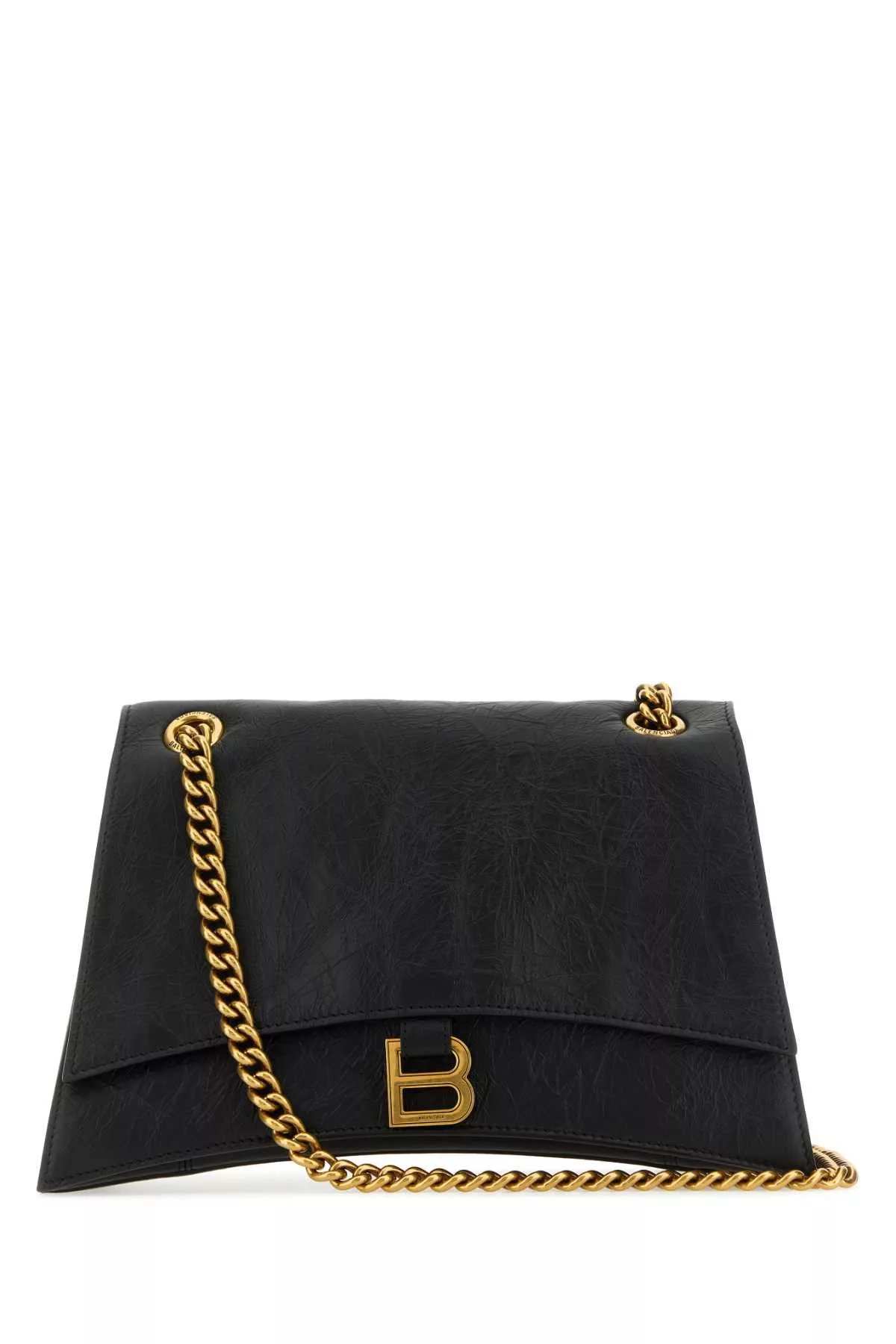 Balenciaga Crossbody Bags Balenciaga Black Leather Medium Crush Shoulder Bag Multi