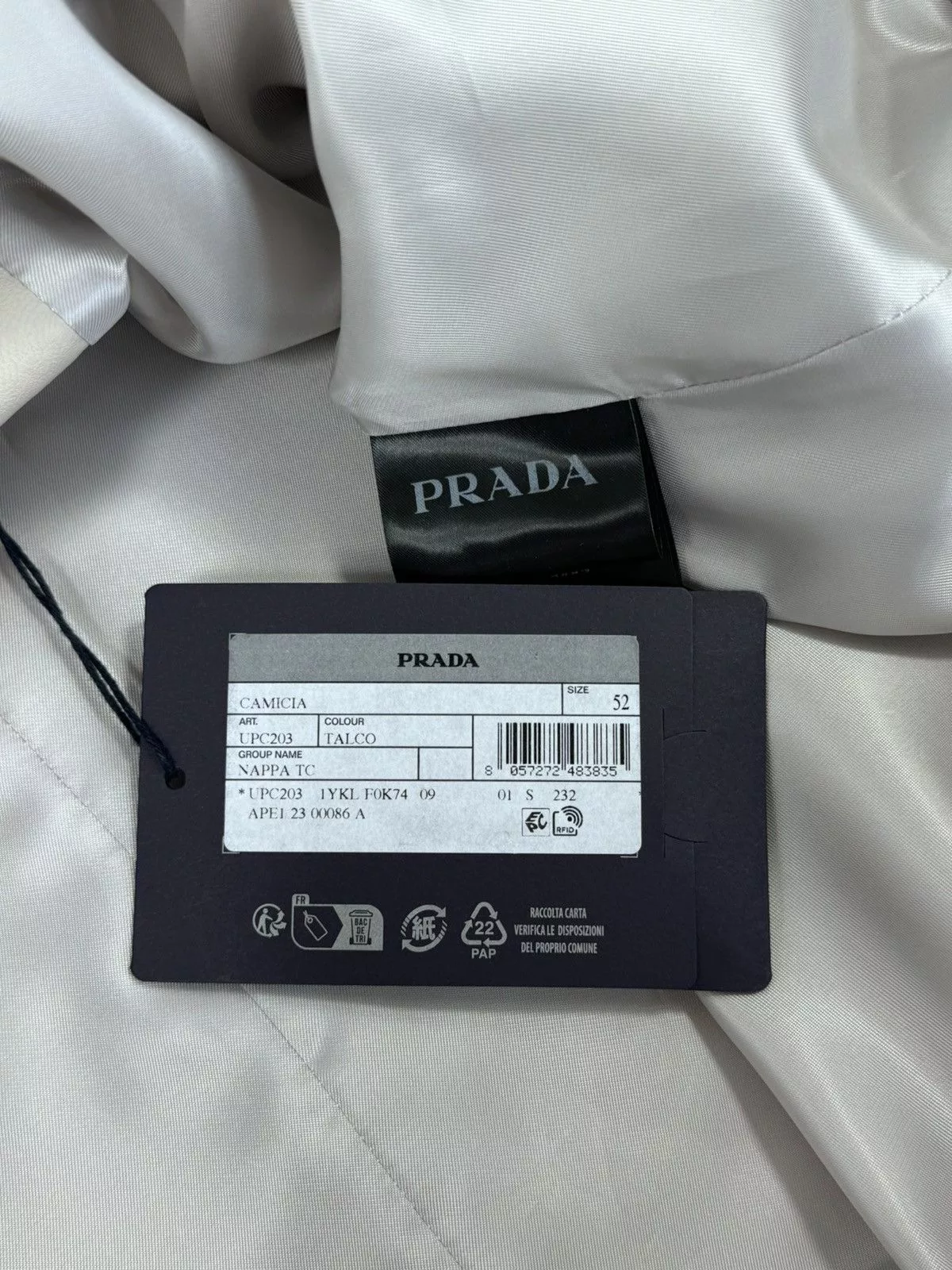 Prada Shirts Button Ups PRADA CAMICIA LEATHER SHIRT White