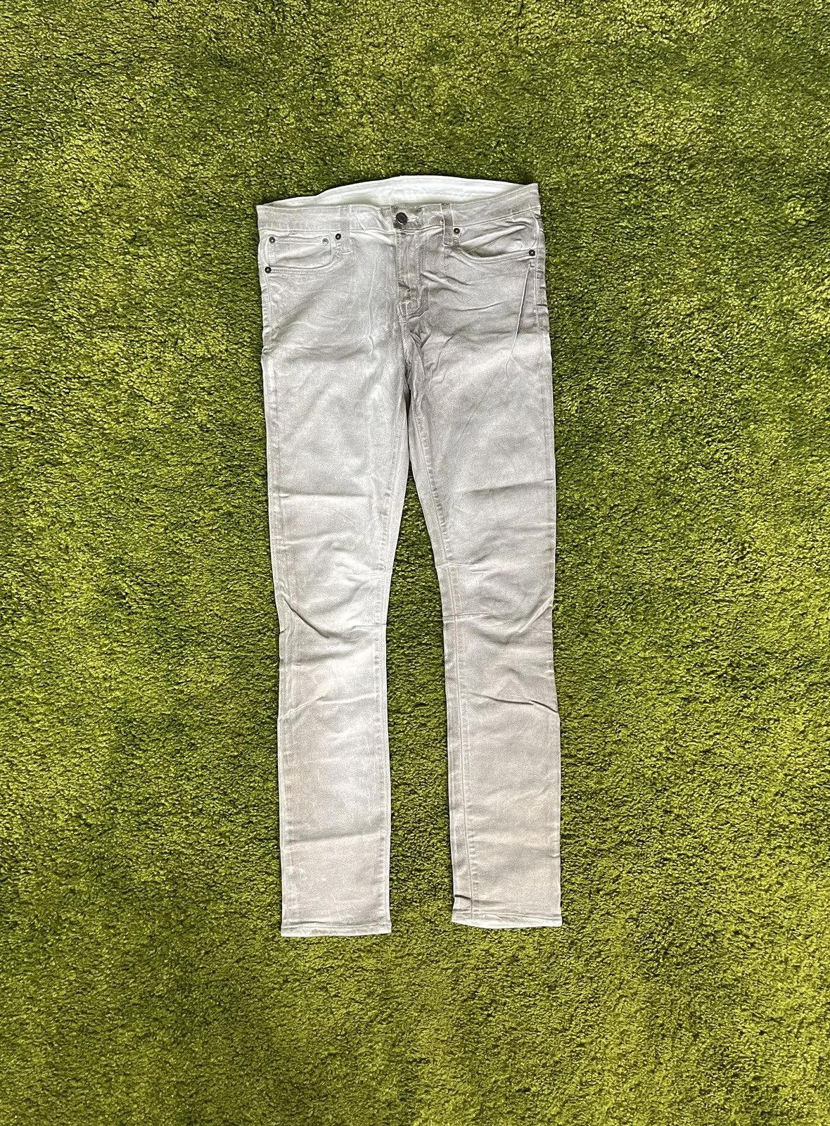 Helmut Lang Jeans Helmut Lang × Vintage Helmut Lang avant garde silver glittered waxed jeans denim Gray Avant-Garde