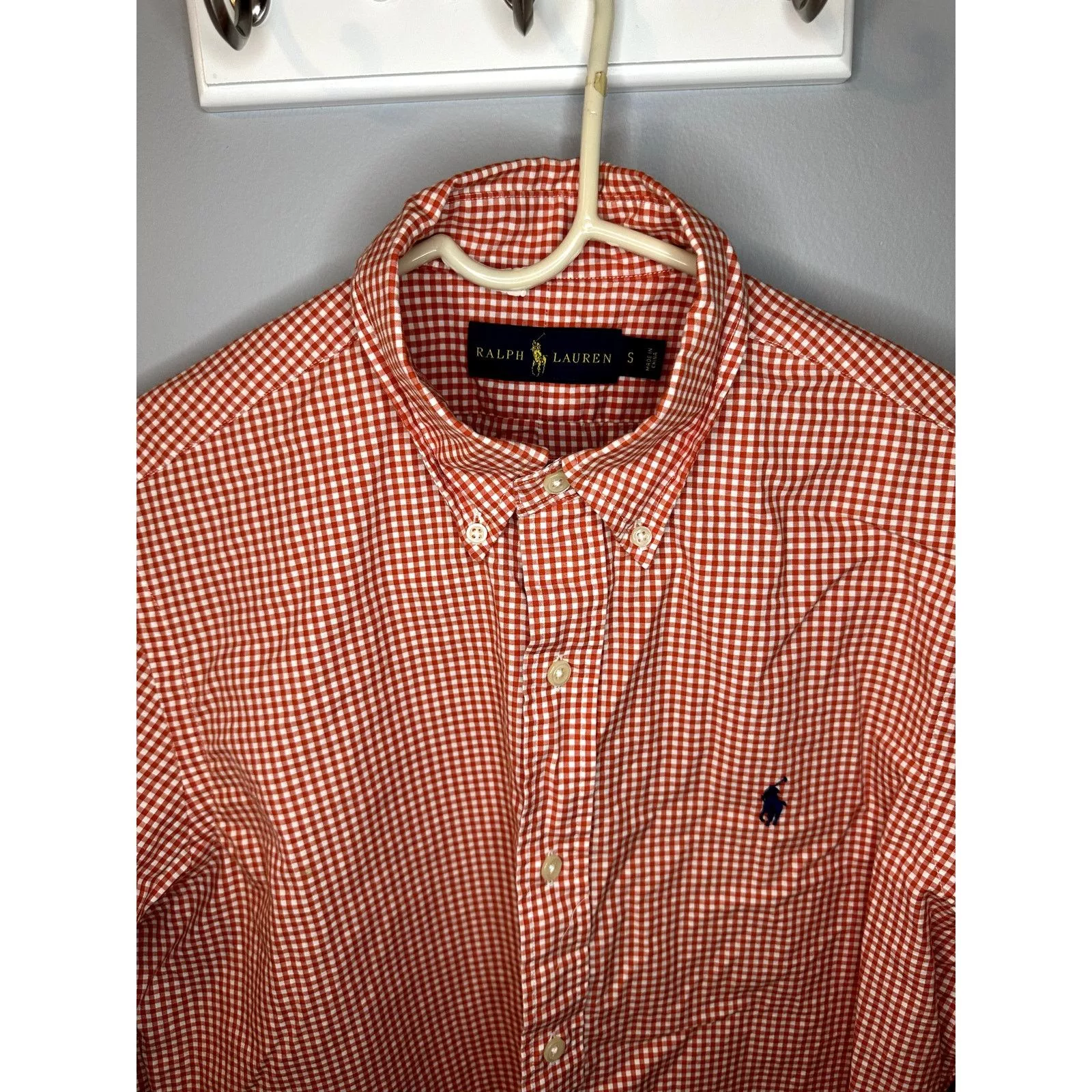 Ralph Lauren Shirts Button Ups Ralph Lauren Check Long Sleeve Button Down Shirt Orange S