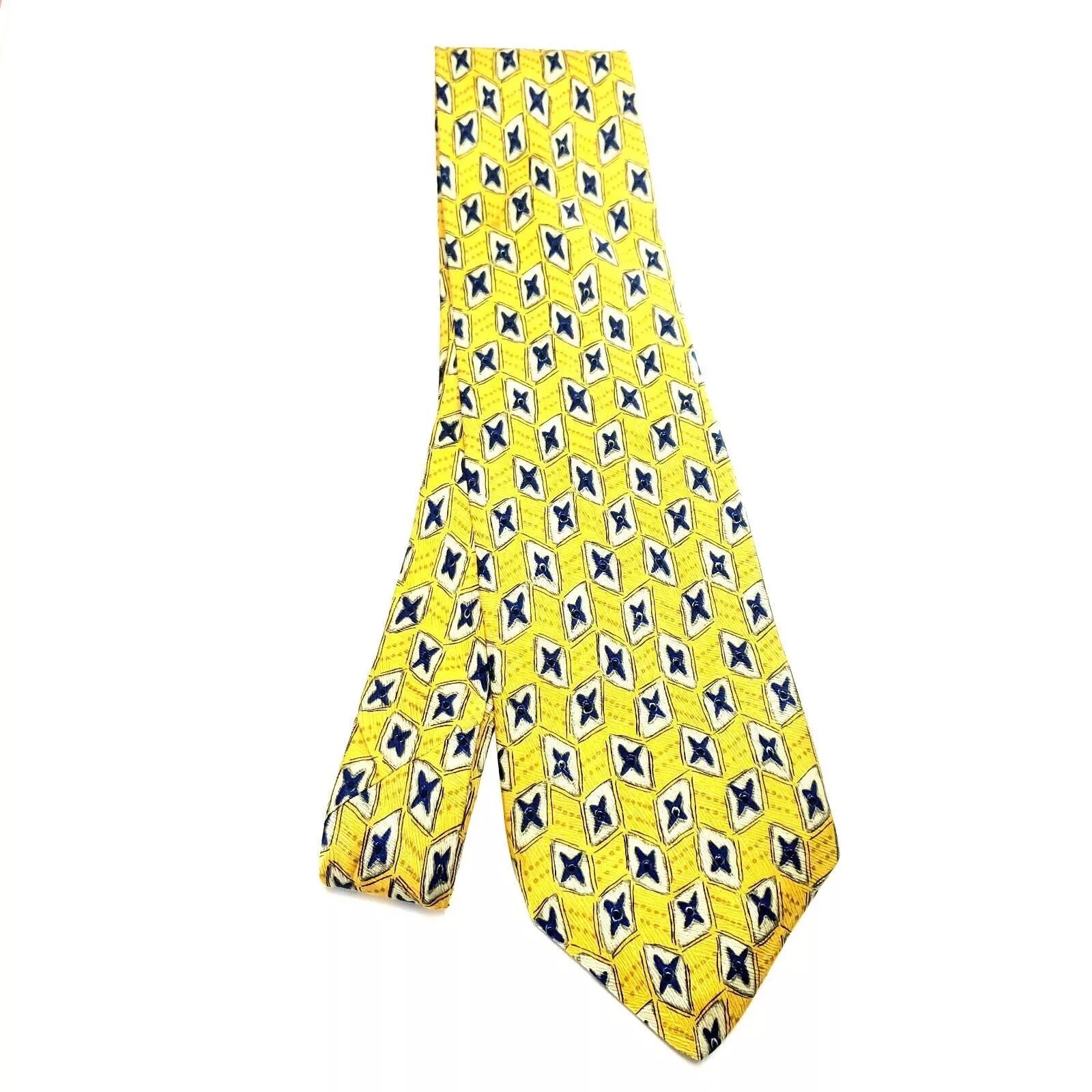 Robert Talbott Ties Pocketsquares Robert Talbott Studio Yellow Silk Tie Woven Wide Geometric