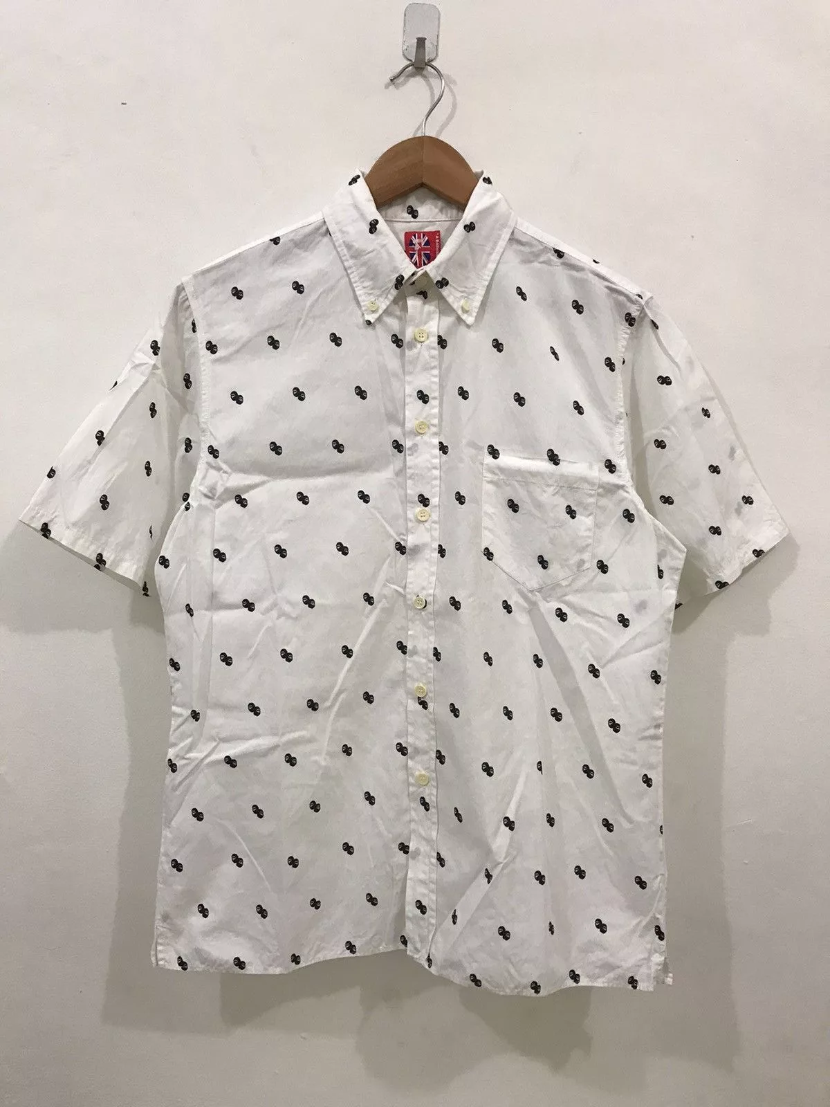 Bape Shirts Button Ups Bape Bathing Ape Flag Tag Shirt White