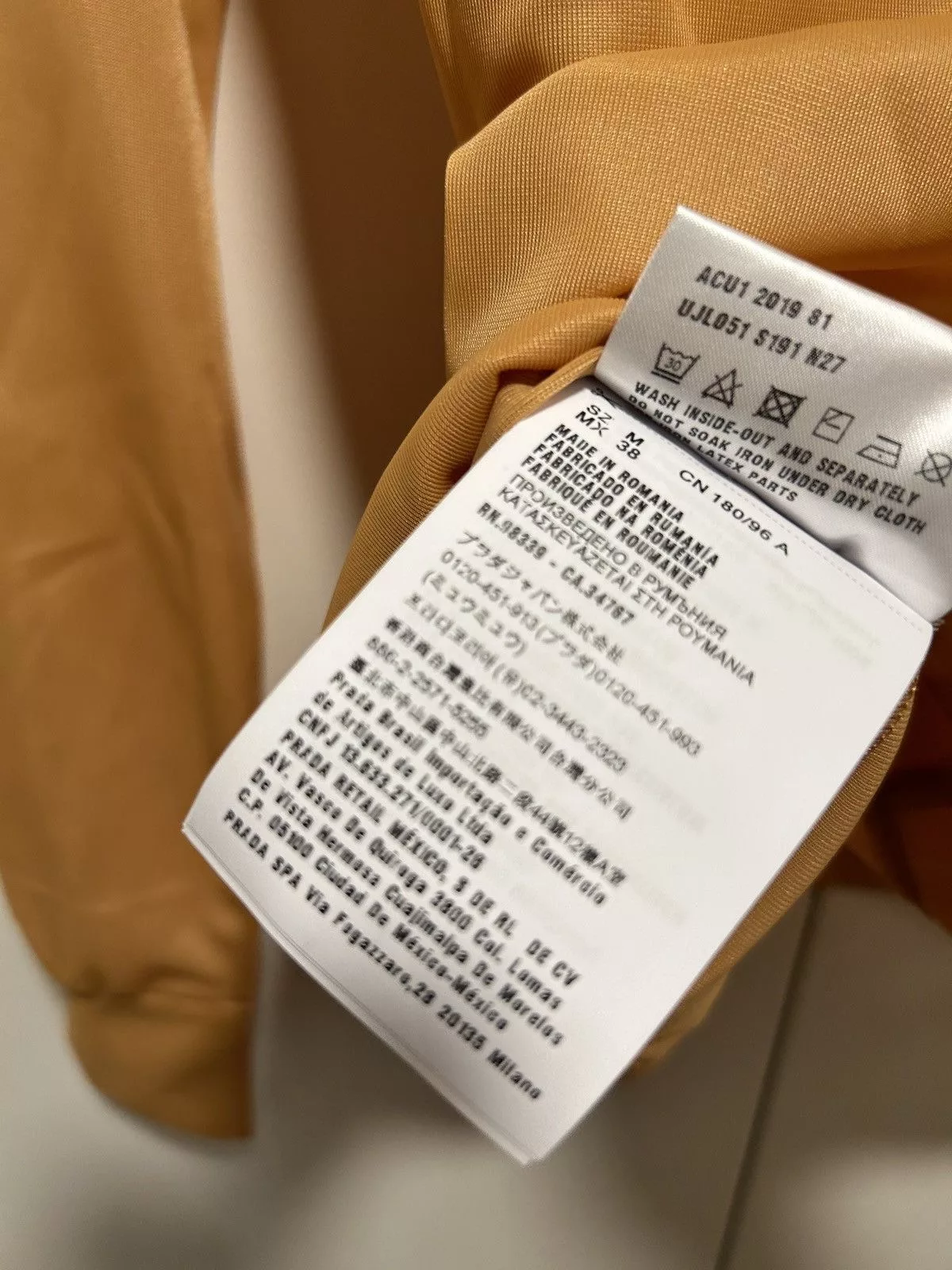 Prada Long Sleeve T Shirts Prada 2019 jersey pocket turtleneck beige size medium Orange