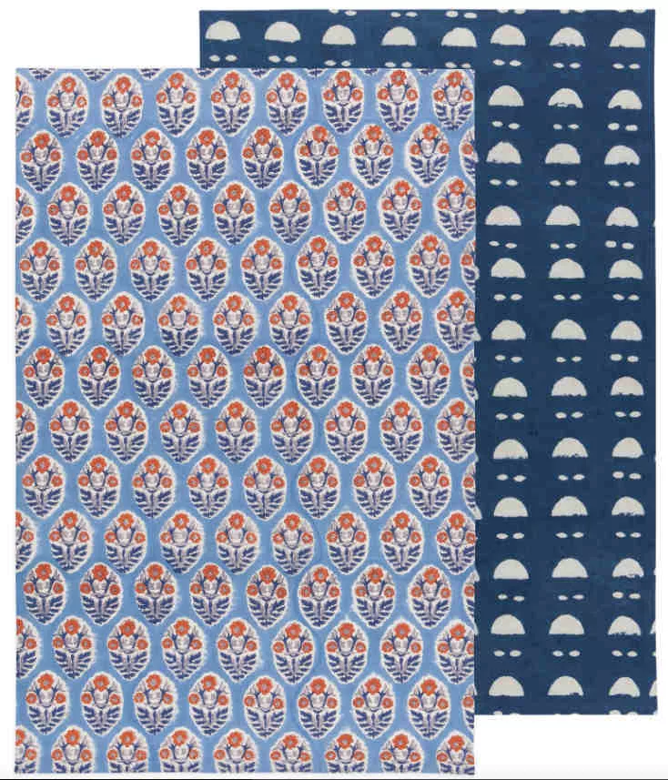 Block Print Vista Towel 2/set