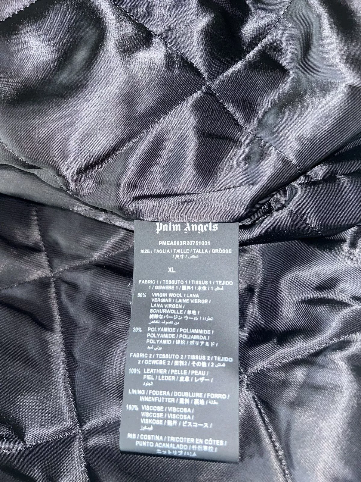Palm Angels Leather Jackets Palm Angels Varsity Jacket Green