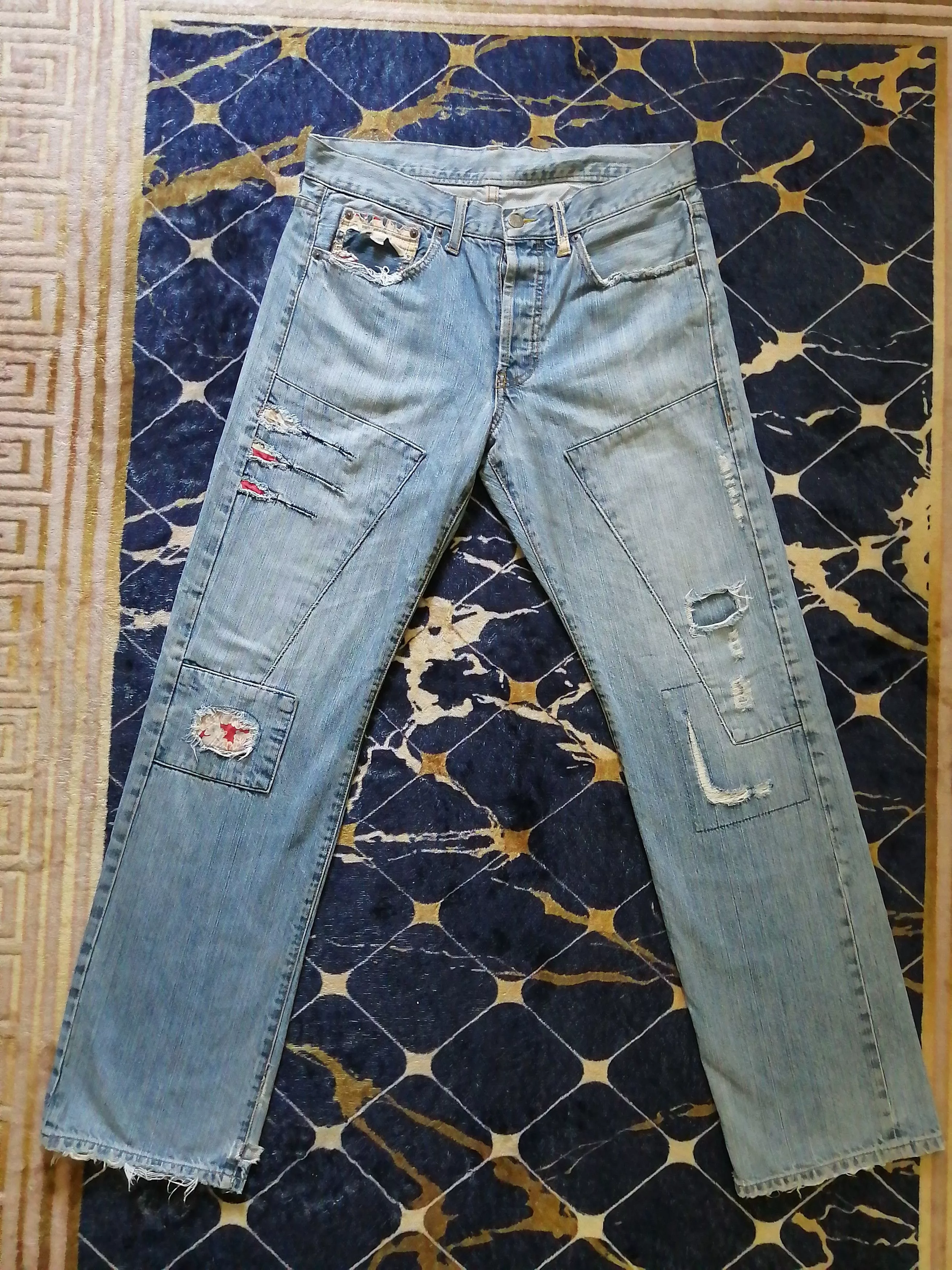 Takeo Kikuchi Denim Vintage Takeo Kikuchi Patchwork Sashiko Denim Multi Streetwear