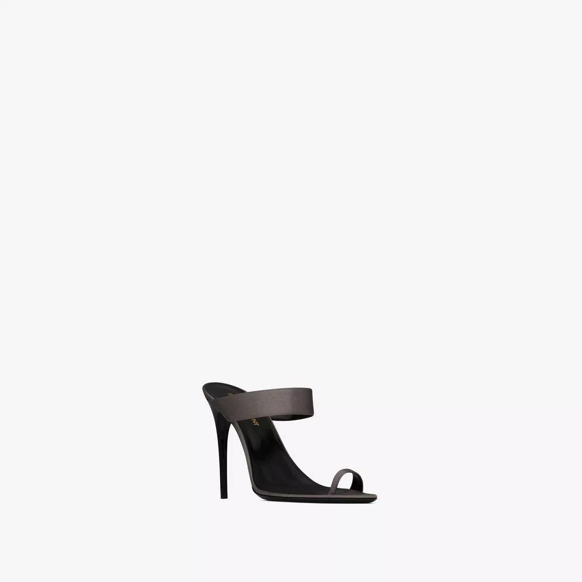 Saint Laurent Paris Heels Saint Laurent Paris o1s1wg110724 Martha Mules in Silk Satin in Storm Grey Gray