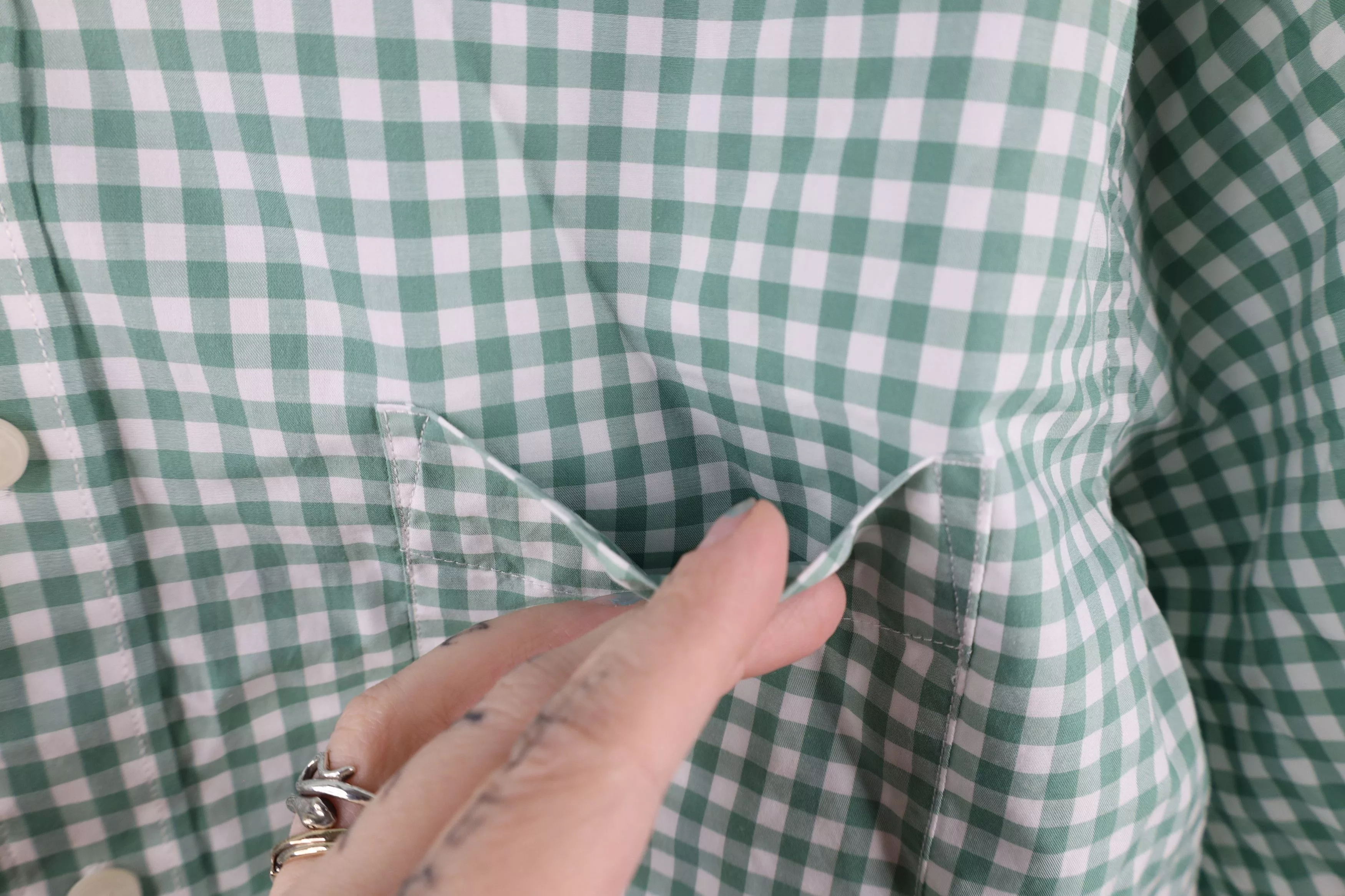 UNTUCKit Shirts Button Ups UNTUCKit × Vintage Untuckit Fit Short Sleeve Collared Button Shirt Green Plaid Multi