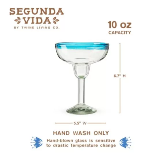 Primavera Recycled Margarita Glass Set