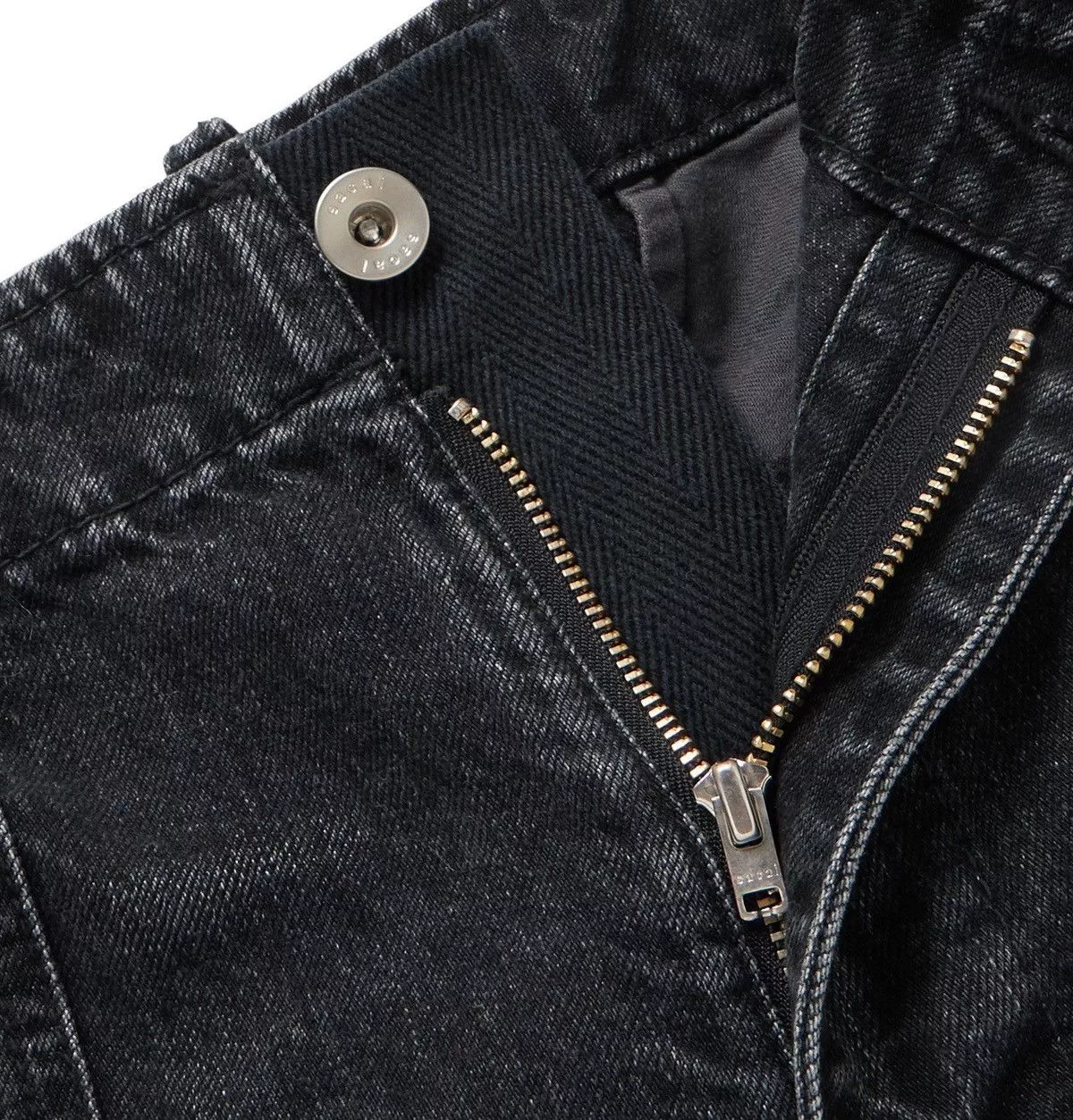 Sacai Denim Sacai Distressed Stonewashed Denim Jeans Black