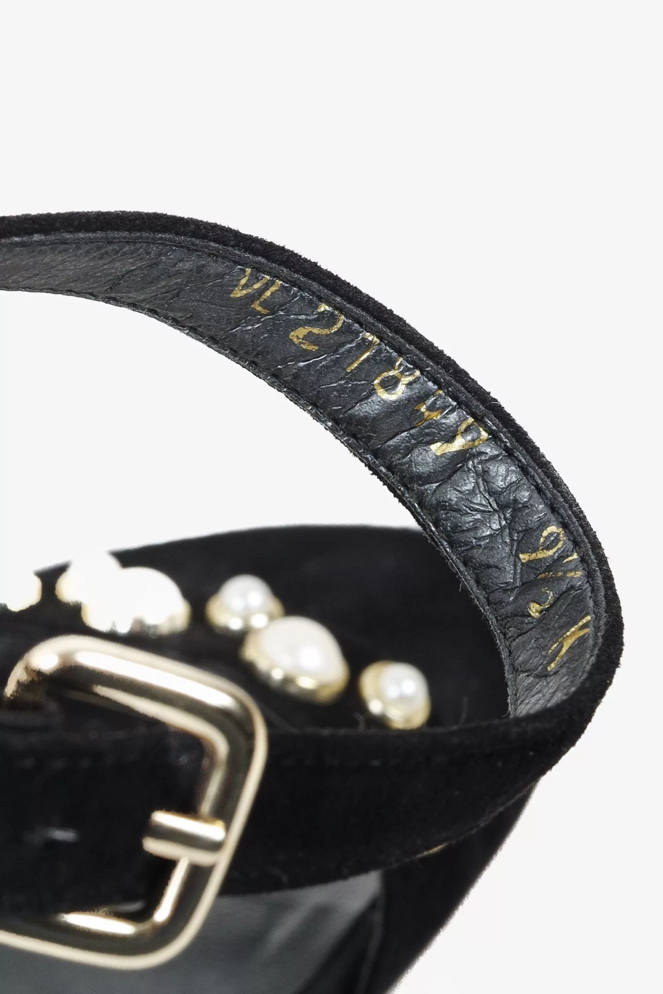 Stuart Weitzman Heels Stuart Weitzman Black Pearl Studded Open-Toe Heeled Sandals