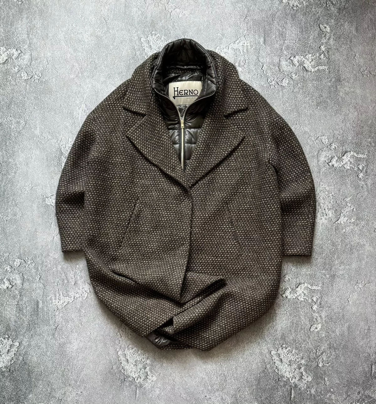 Designer Coats Designer × Herno Herno 46 WMNS GIACCONE HALF COAT long jacket Brown Luxury
