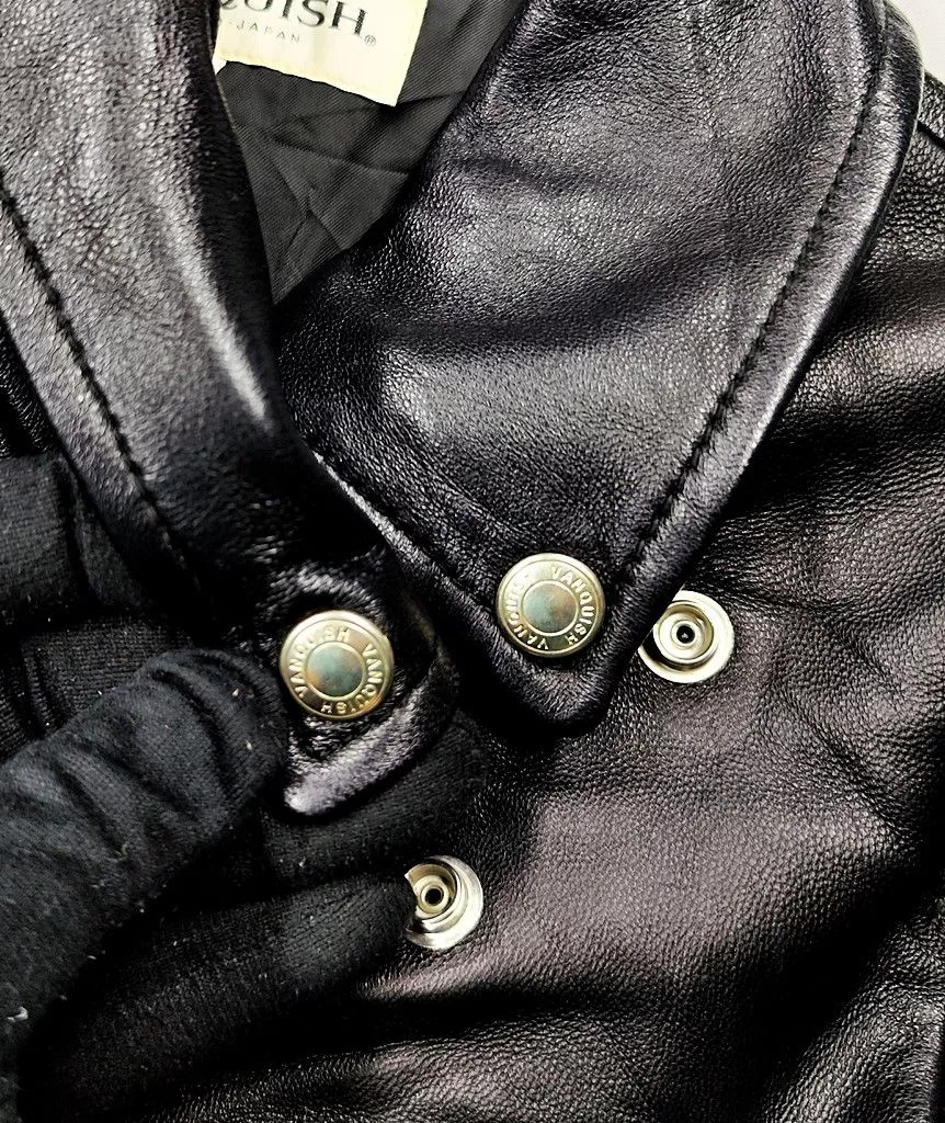 Vanquish Leather Jackets VANQUISH full leather double collar jacket Black