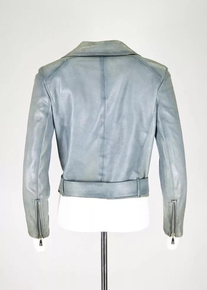 Miu Miu Leather Jackets Miu Miu Leather cropped jacket Blue