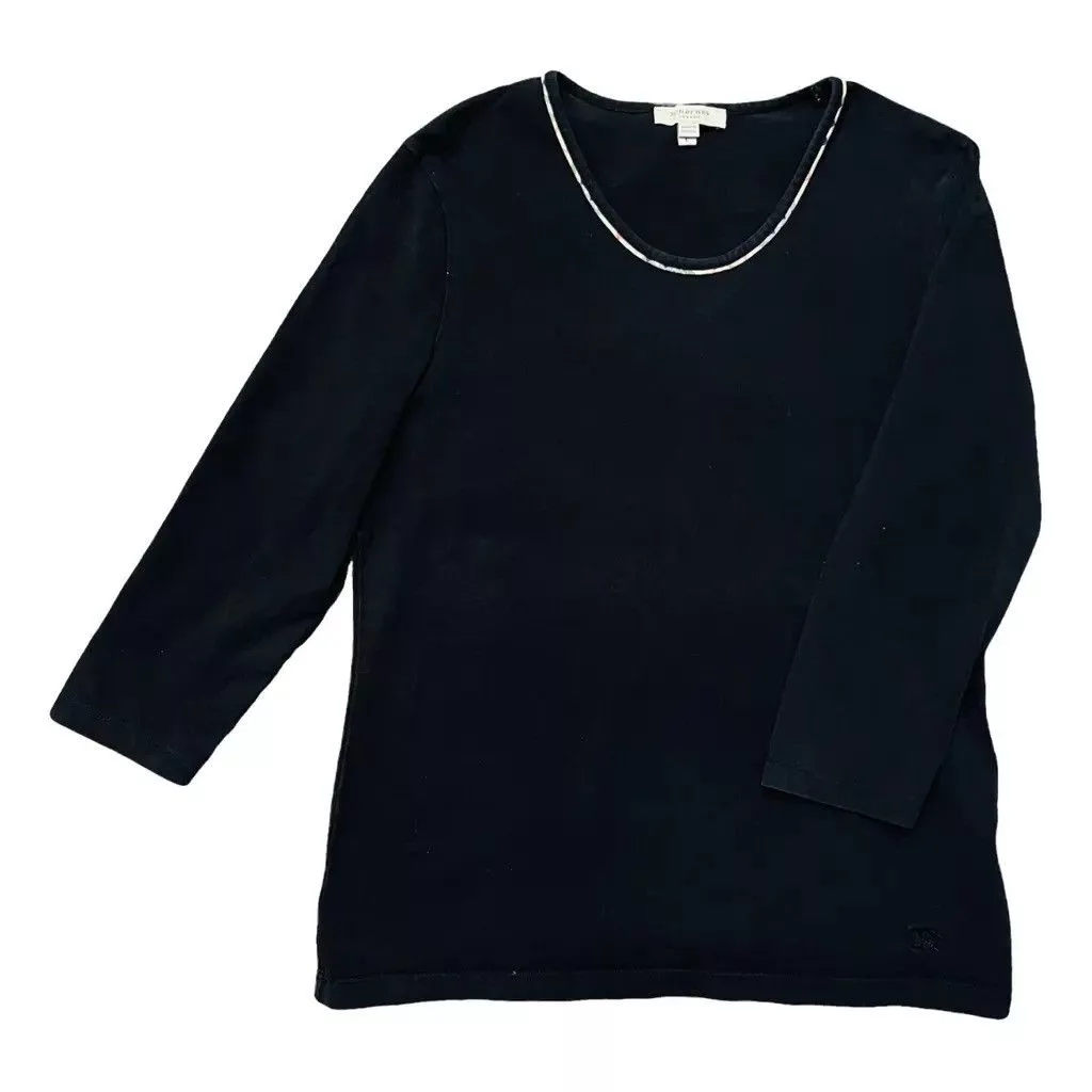 Burberry Blouses Burberry longsleece blouse with pattern Size: L Black
