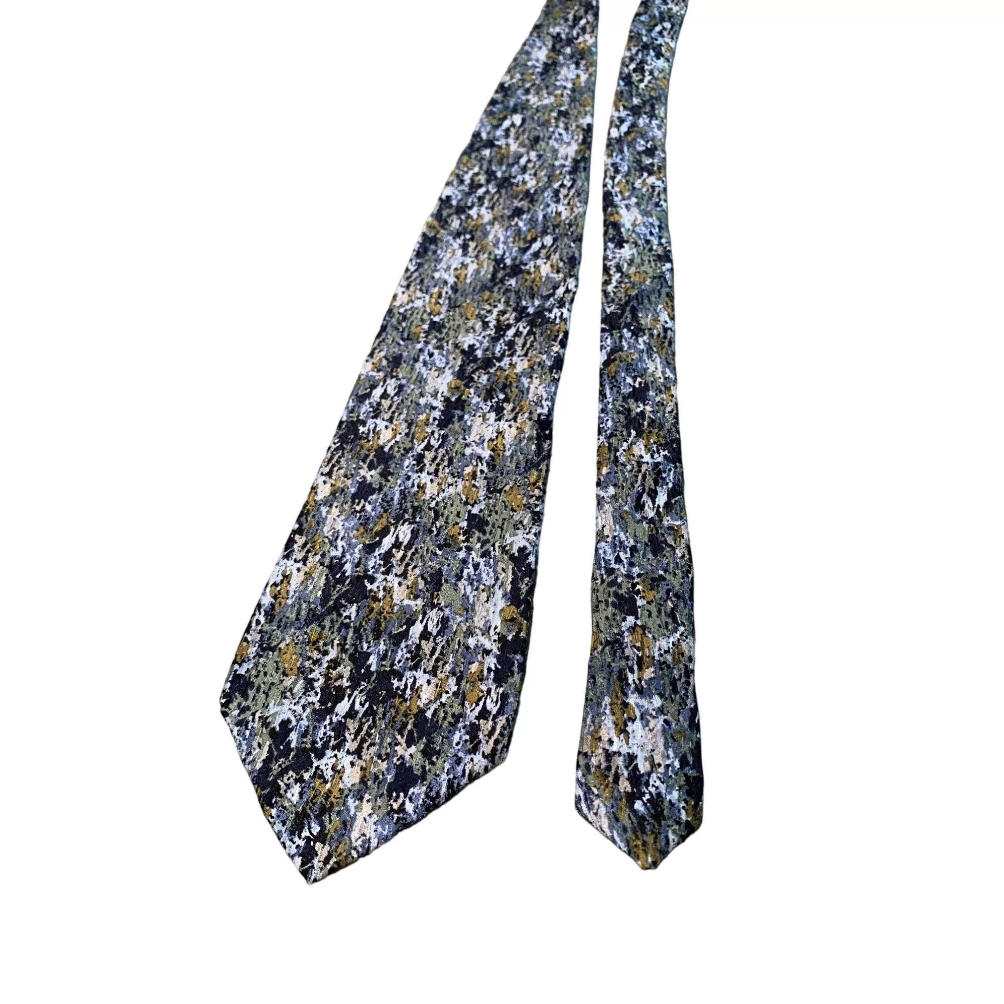Other Ties Pocketsquares Other Cocktail Collection Silk Tie Abstract Pattern Mens Blue Gree