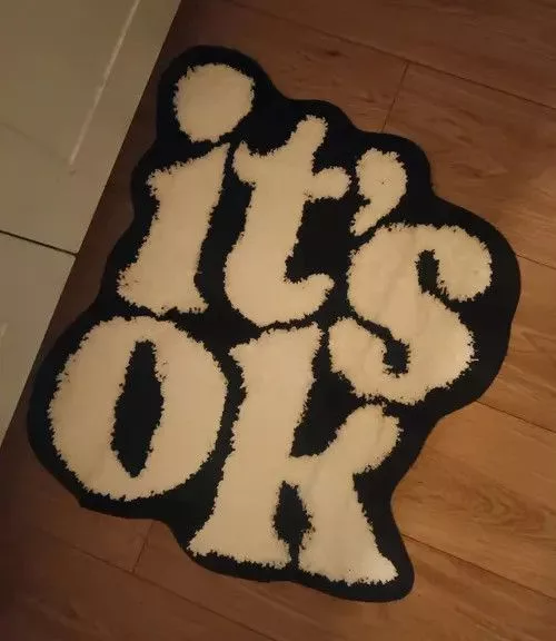 Designer Miscellaneous Designer 60cmX70cm Its OK Soft Rug Gray