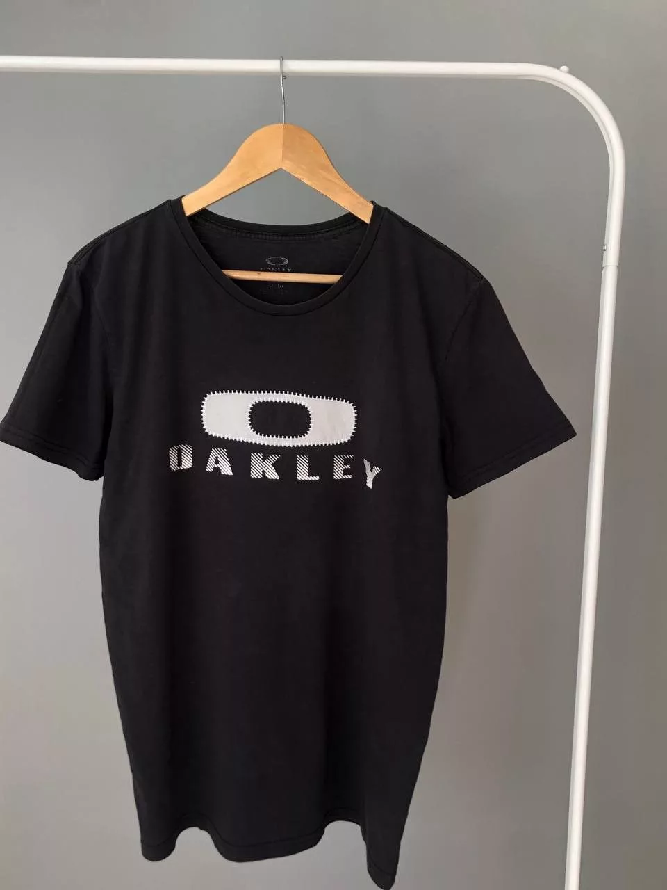 Oakley Short Sleeve T Shirts Oakley × Vintage Vintage Oakley Embroidery Center T-shirt big logo Black Streetwear
