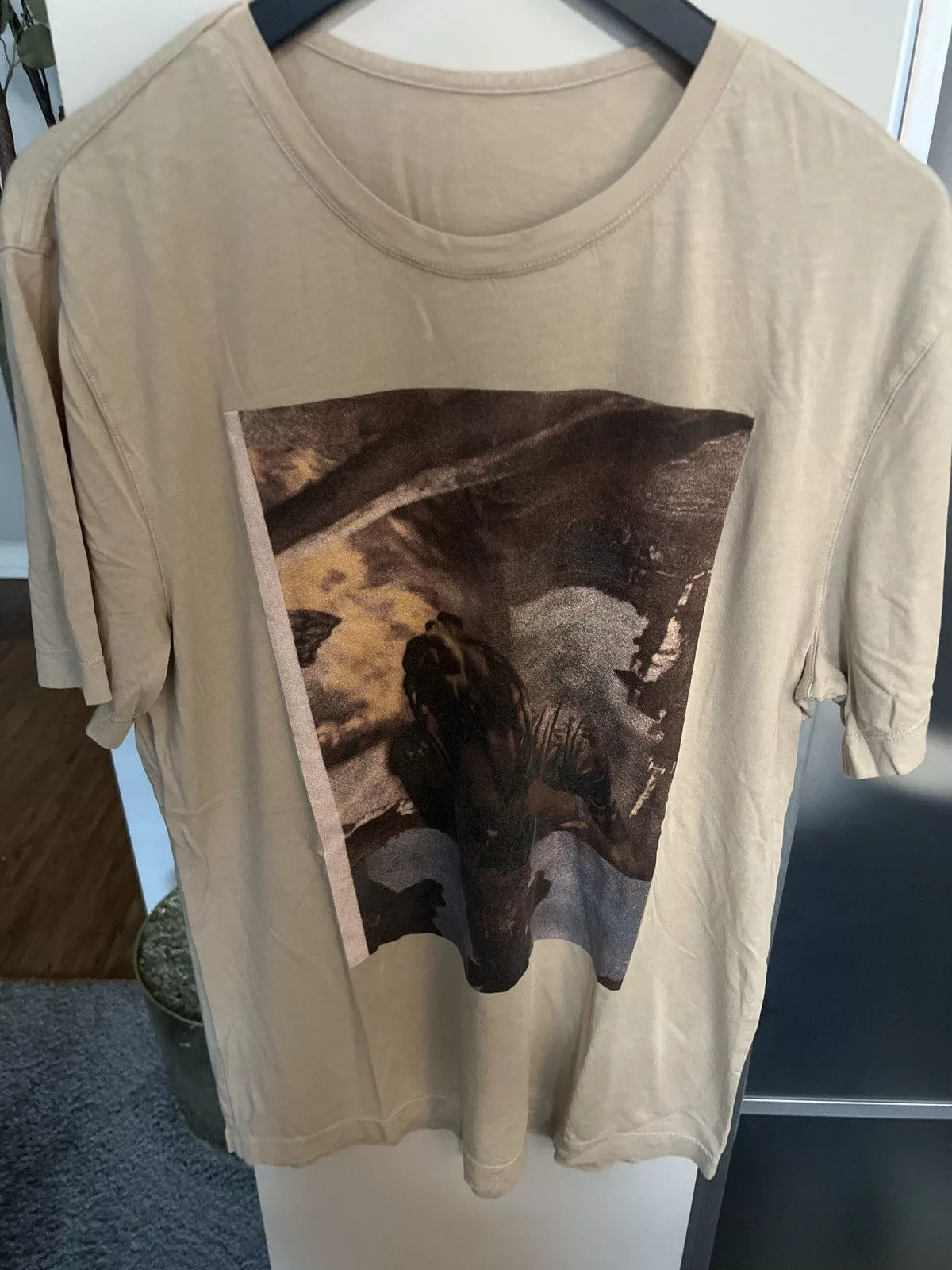 Helmut Lang Short Sleeve T Shirts Helmut Lang × Travis Scott HELMUT LANG X TRAVIS SCOTT Beige