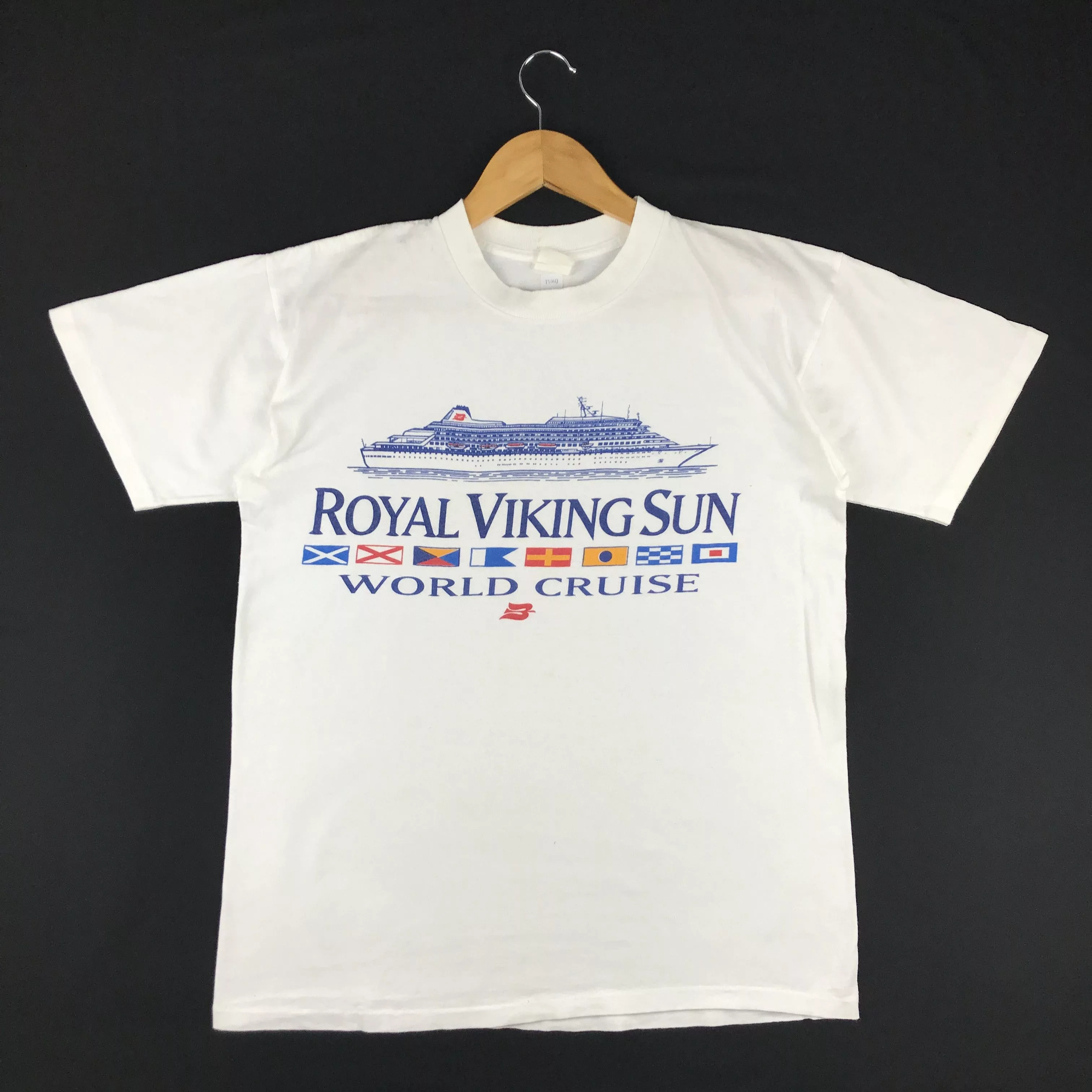 Designer Short Sleeve T Shirts Designer × Vintage Vintage Royal Viking Sun Tees White