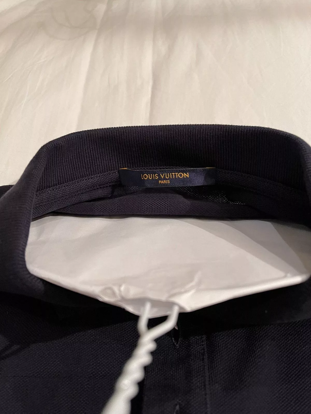 Louis Vuitton Polos Louis Vuitton navy pocket square Half Monogram Print Polo Blue