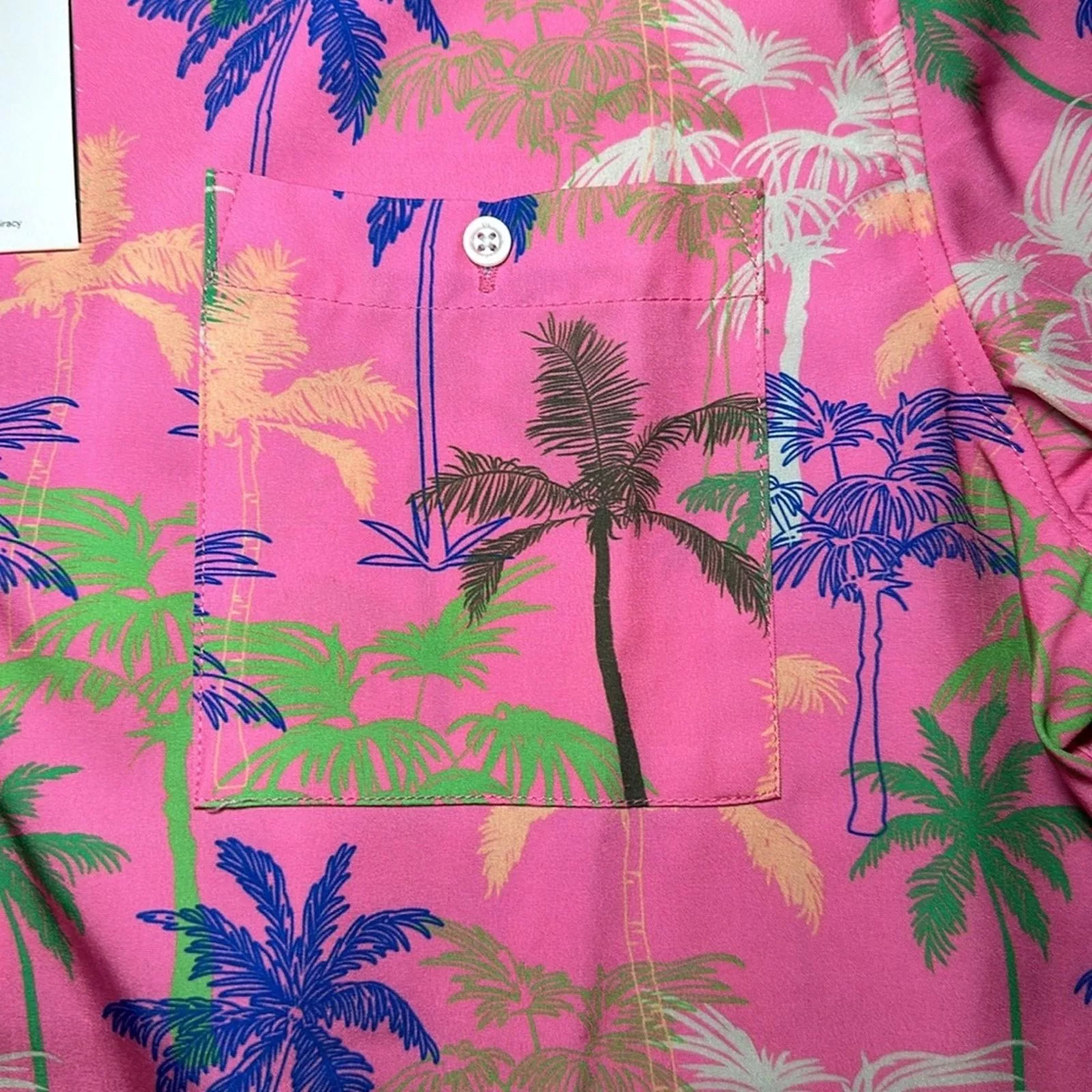 WeSC Shirts Button Ups WESC Miami Palm Oden Short Sleeve Button Down - Medium Pink
