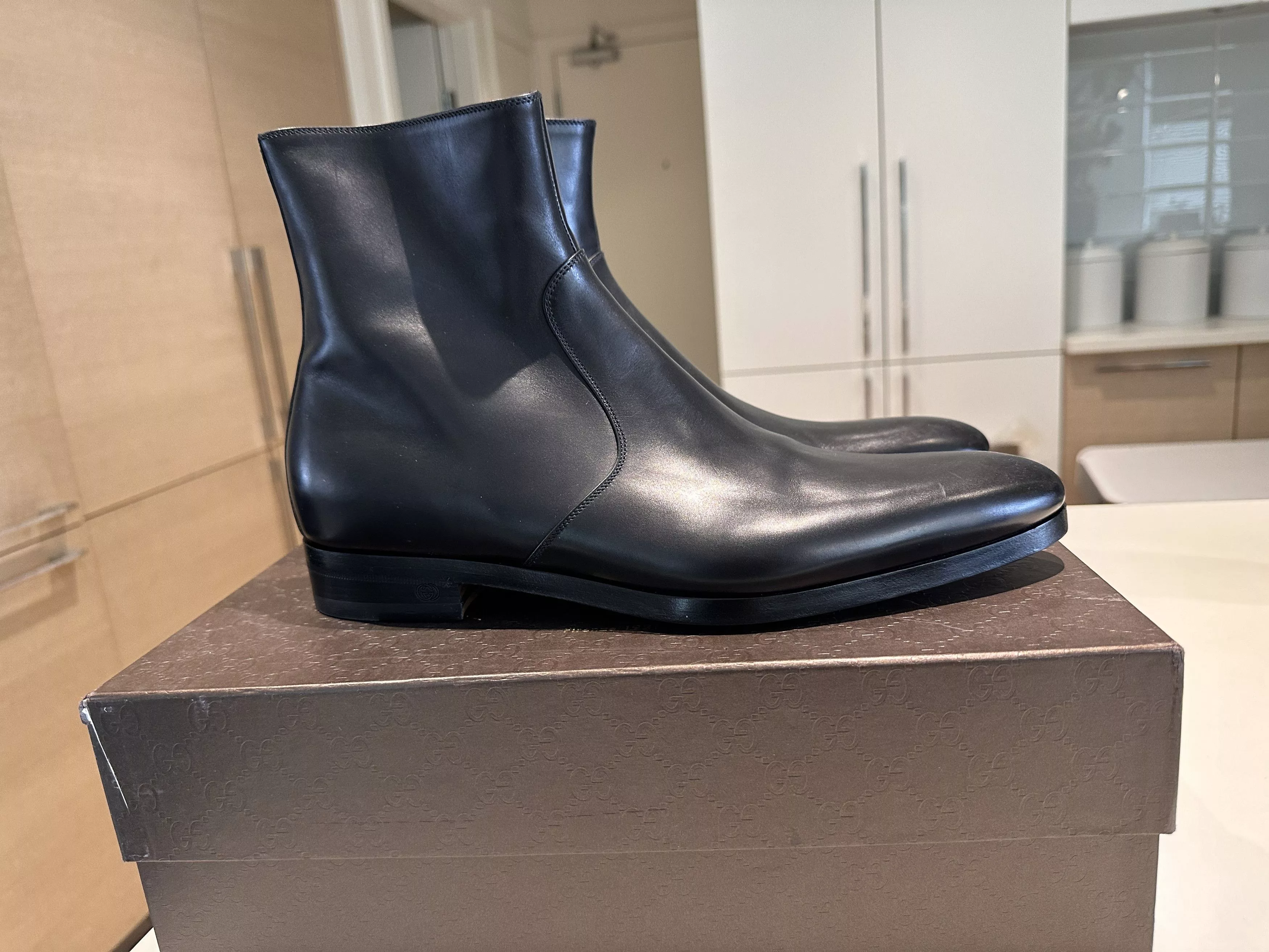Gucci Boots Gucci Side-Zip Leather Chelsea Boots Black