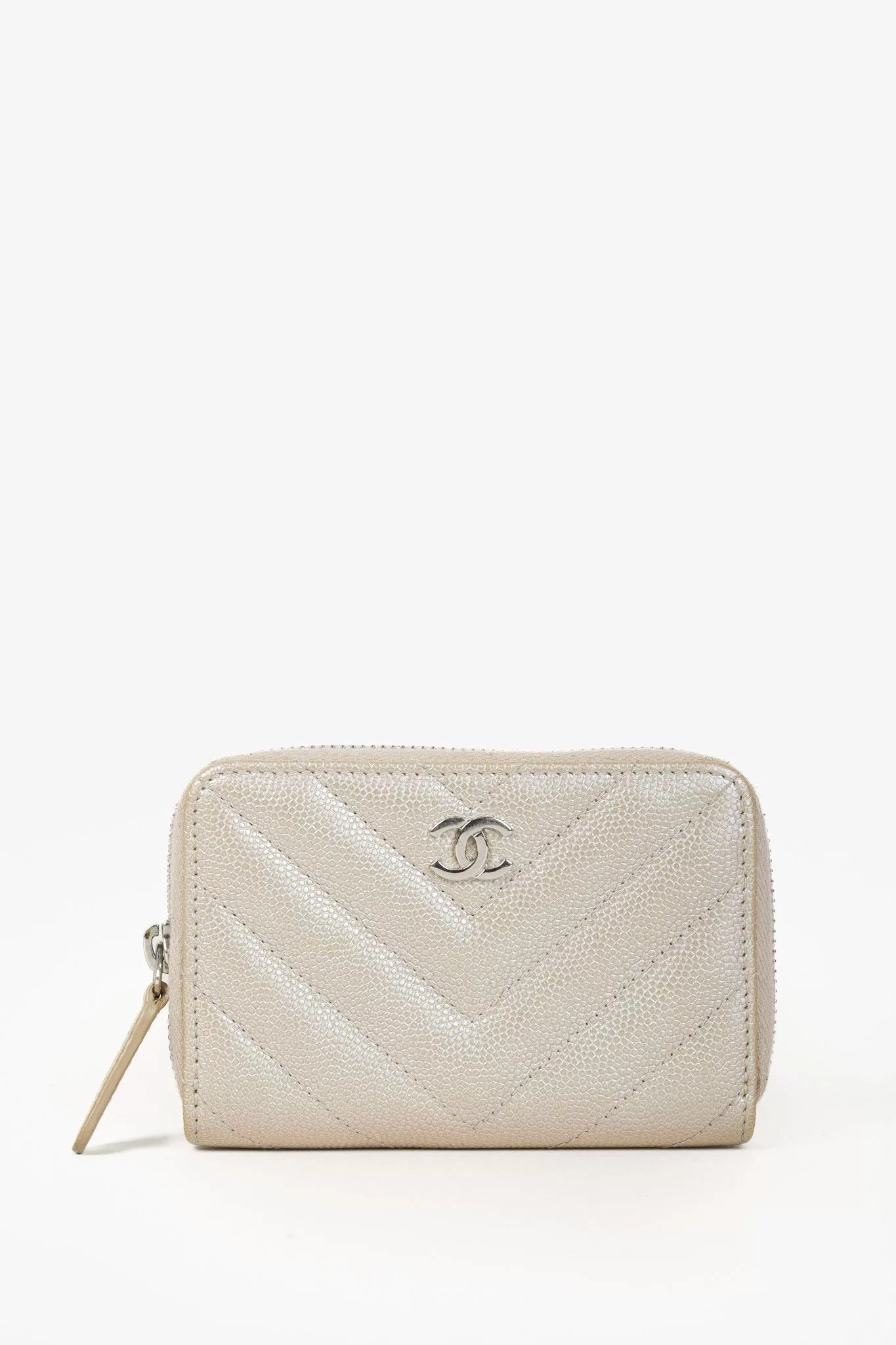 Chanel Wallets Chanel Iridescent Caviar Zippered Coin Purse Chevron Multi