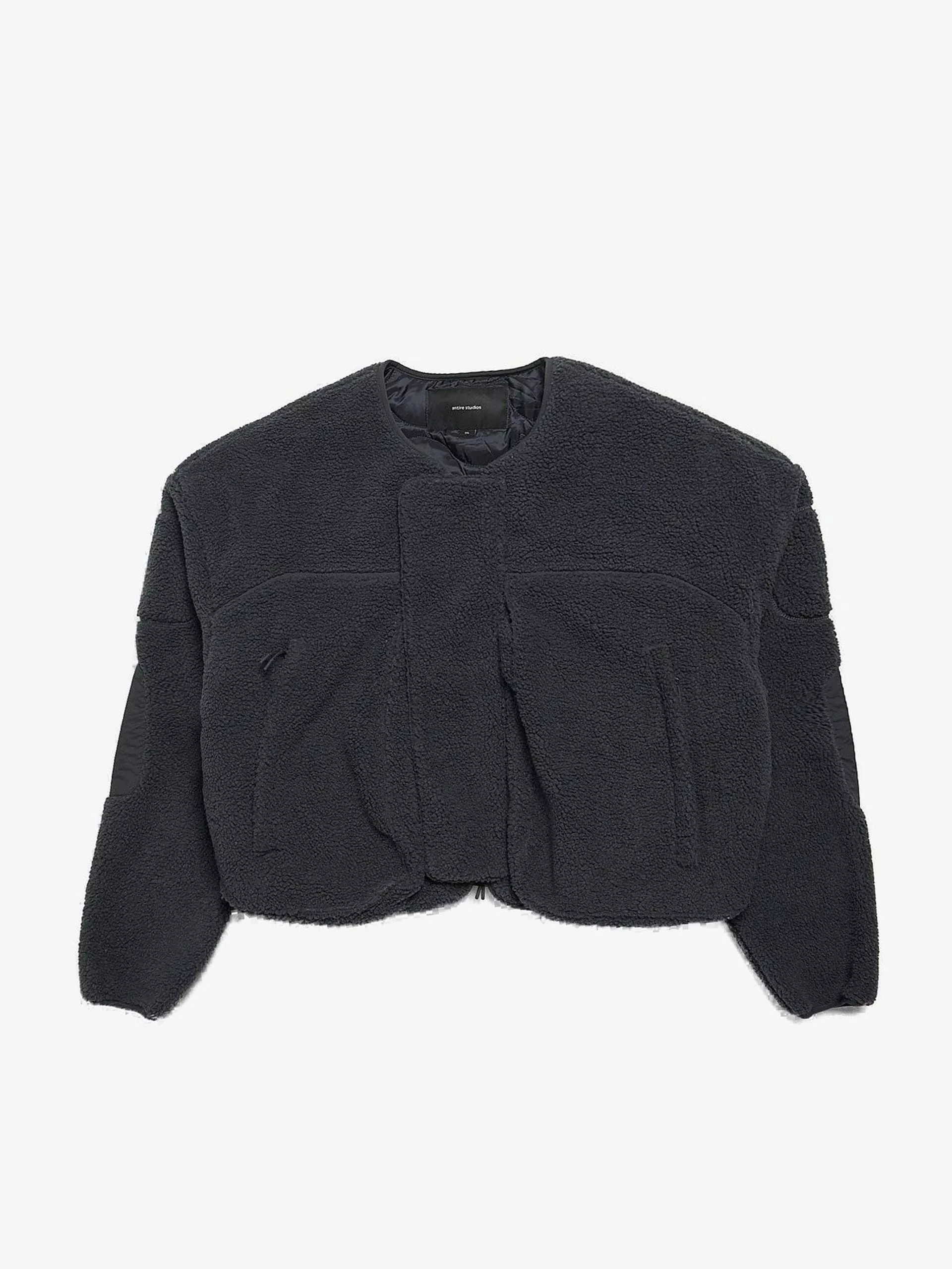 Entire Studios Parkas Entire Studios Navy Quilted Zipped Fleece Polyester Jacket Blue