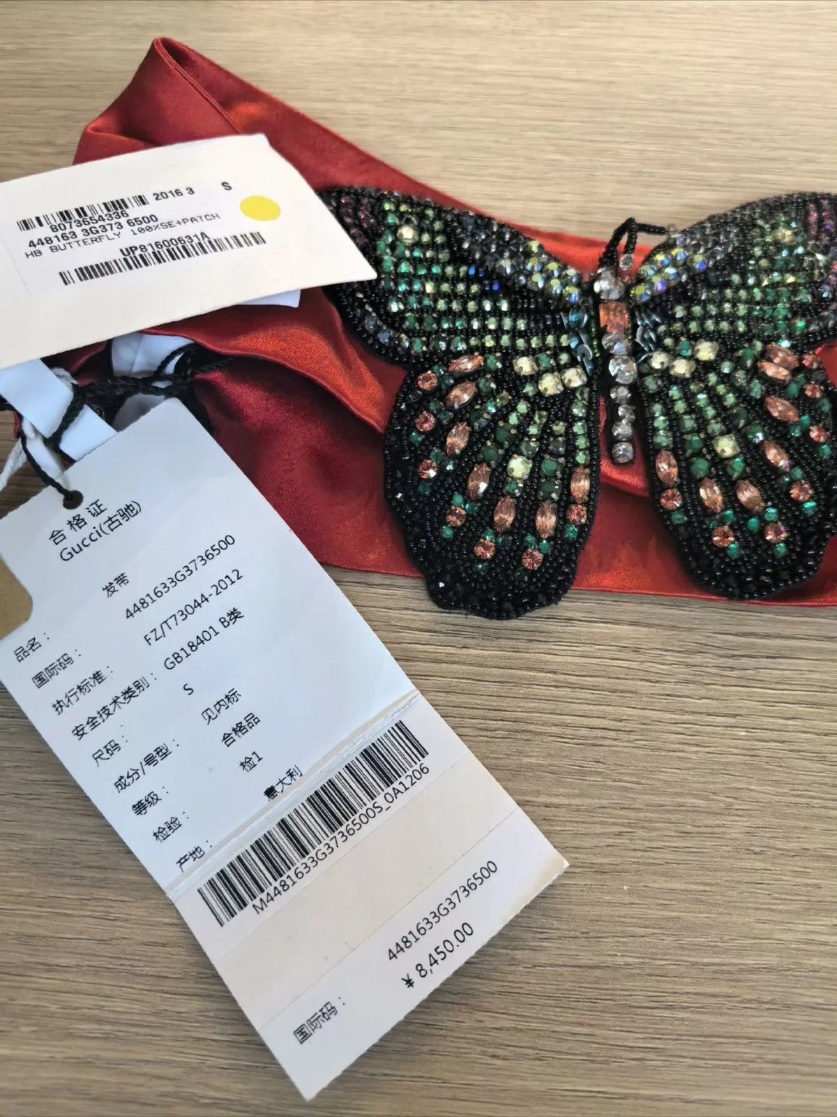 Gucci Hats Gucci crystal silk headband Red