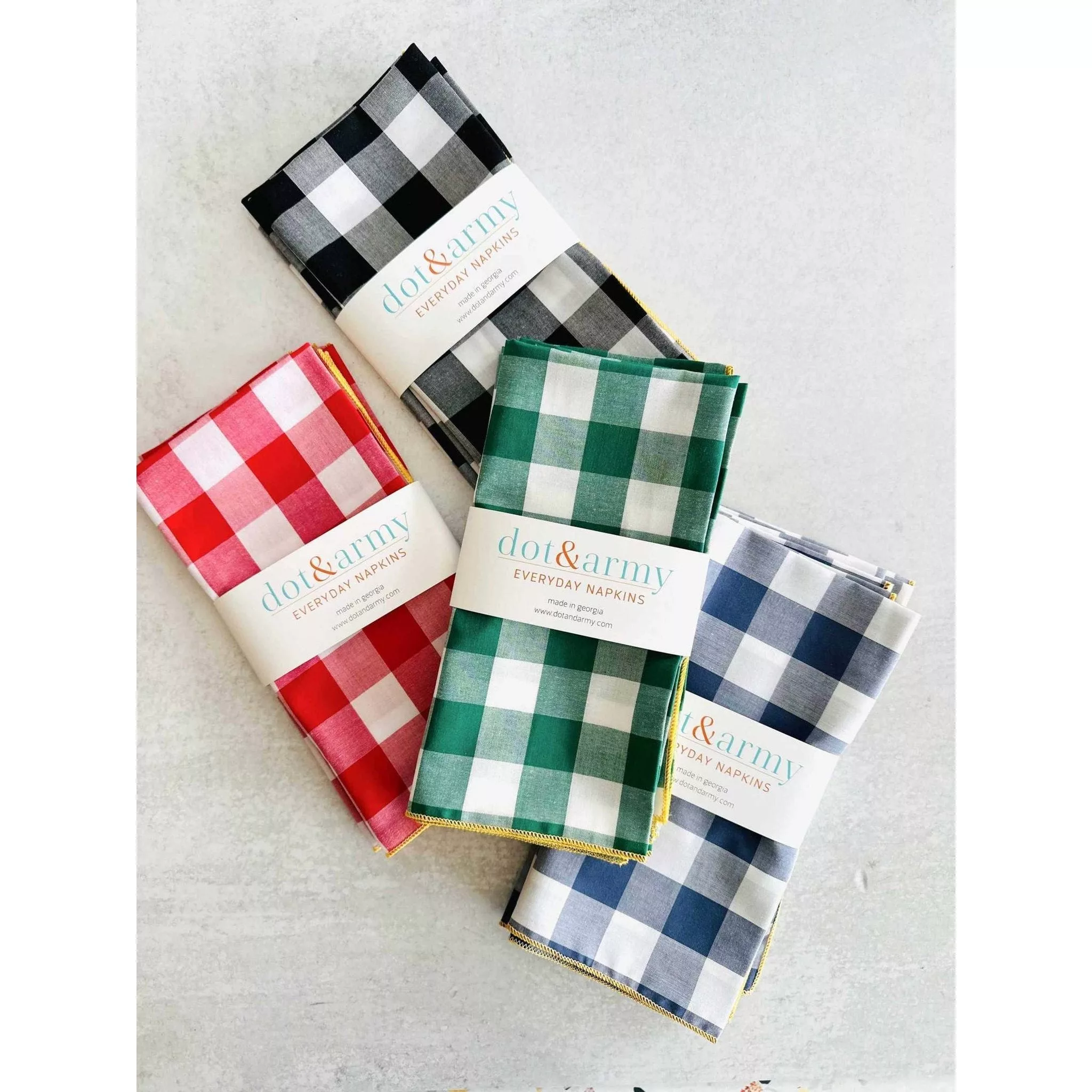 Gingham Check Cloth Napkins Set - Curated Home Decor