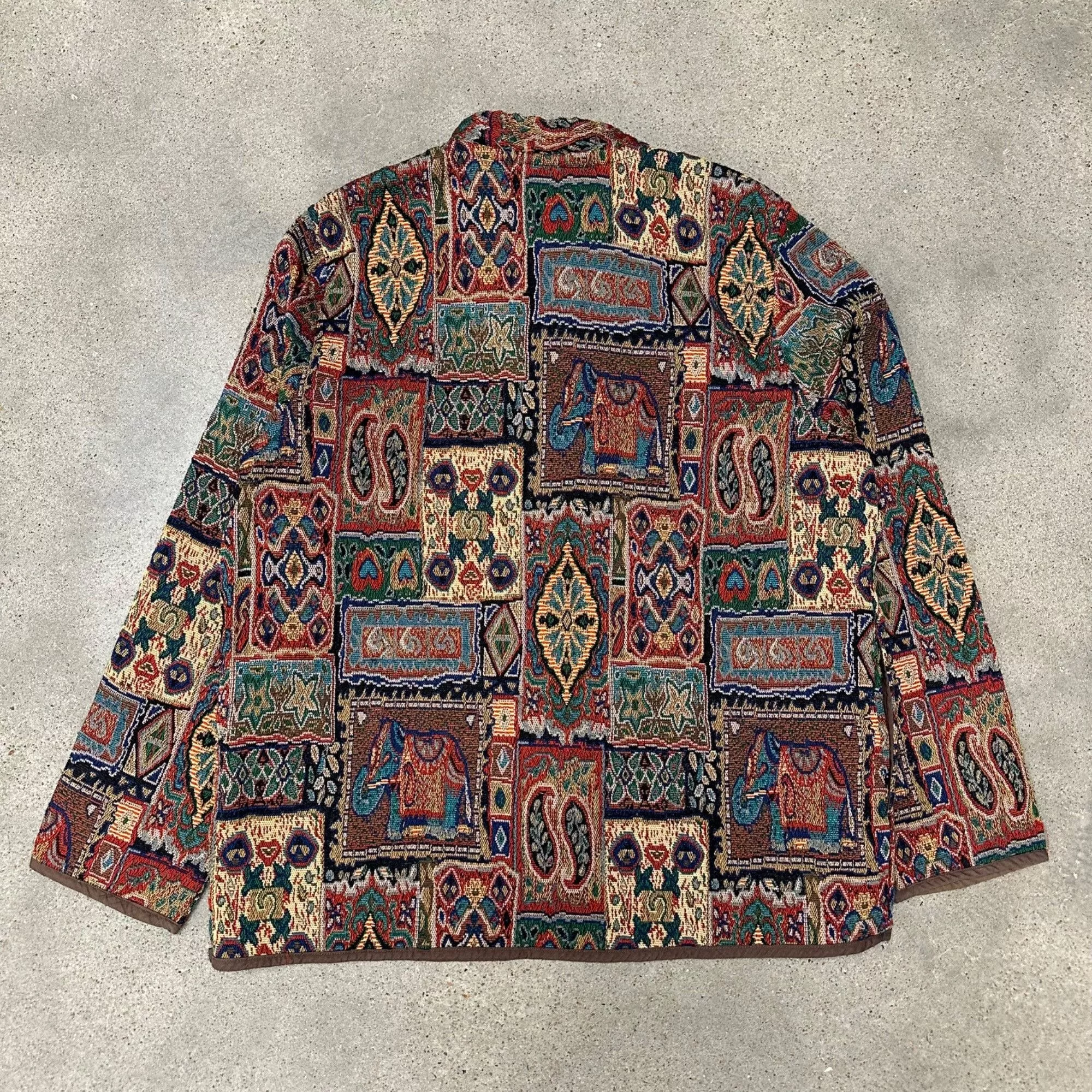 Vintage Light Jackets Vintage Two Twenty Unique Patterned Button Up Jacket Multi