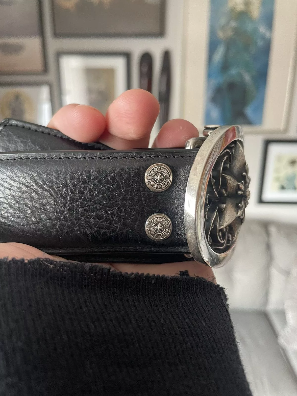 Chrome Hearts Belts Chrome Hearts Oval Star Belt Black